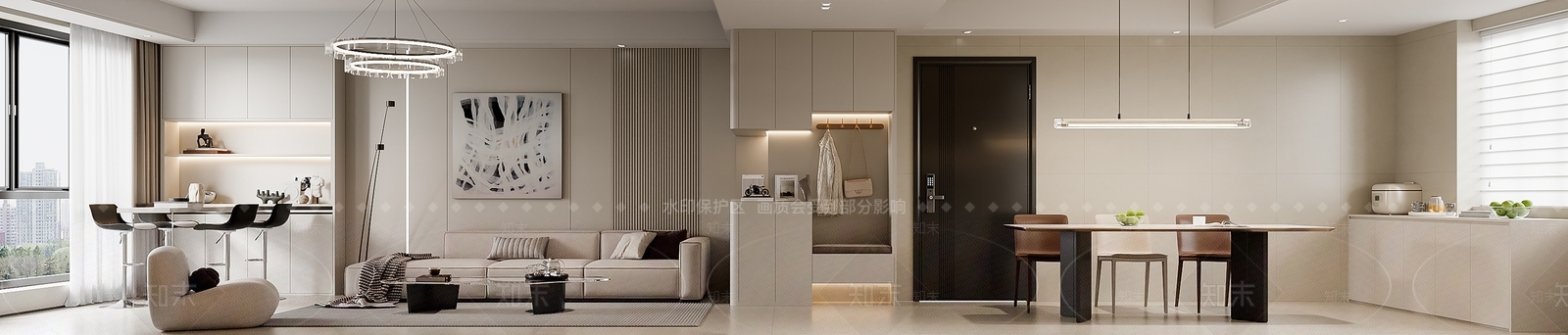 现代家居客厅3D模型下载【ID:1202196065】