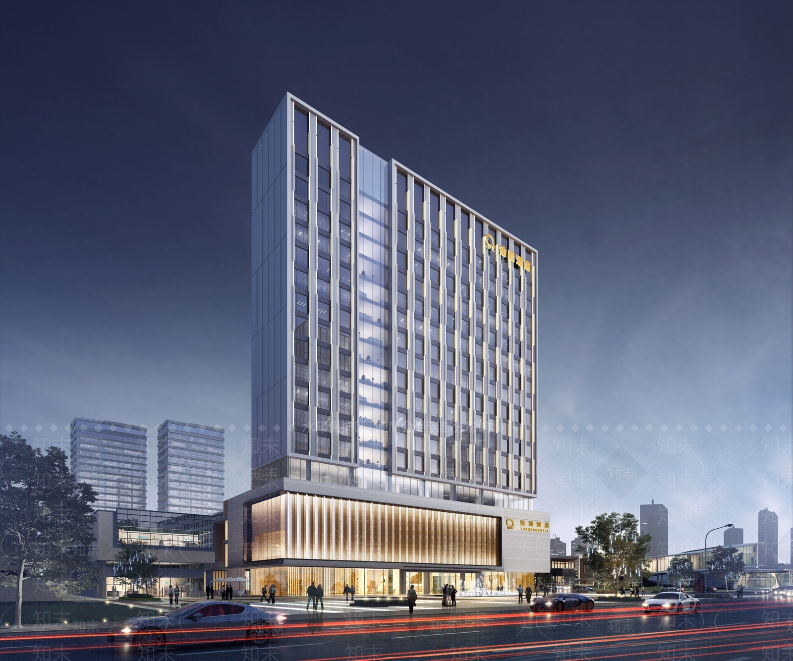 现代酒店建筑SU模型下载【ID:1202196842】