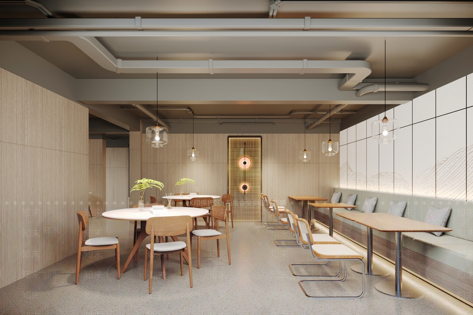 现代轻奢自助餐厅3D模型下载【ID:1202201197】