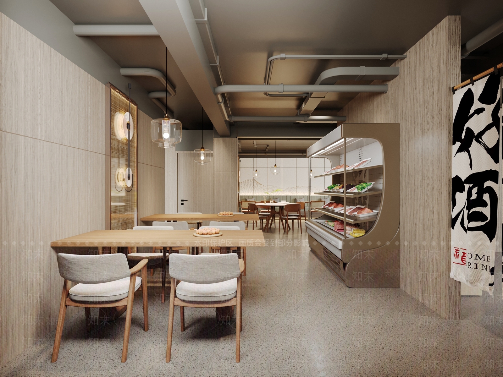 现代轻奢自助餐厅3D模型下载【ID:1202201197】