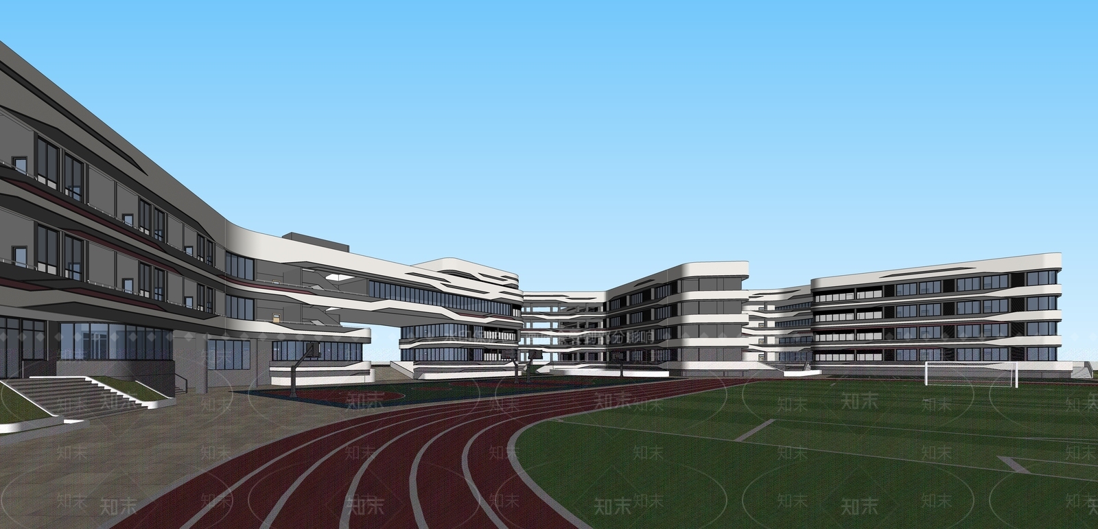 现代小学SU模型下载【ID:1202202522】