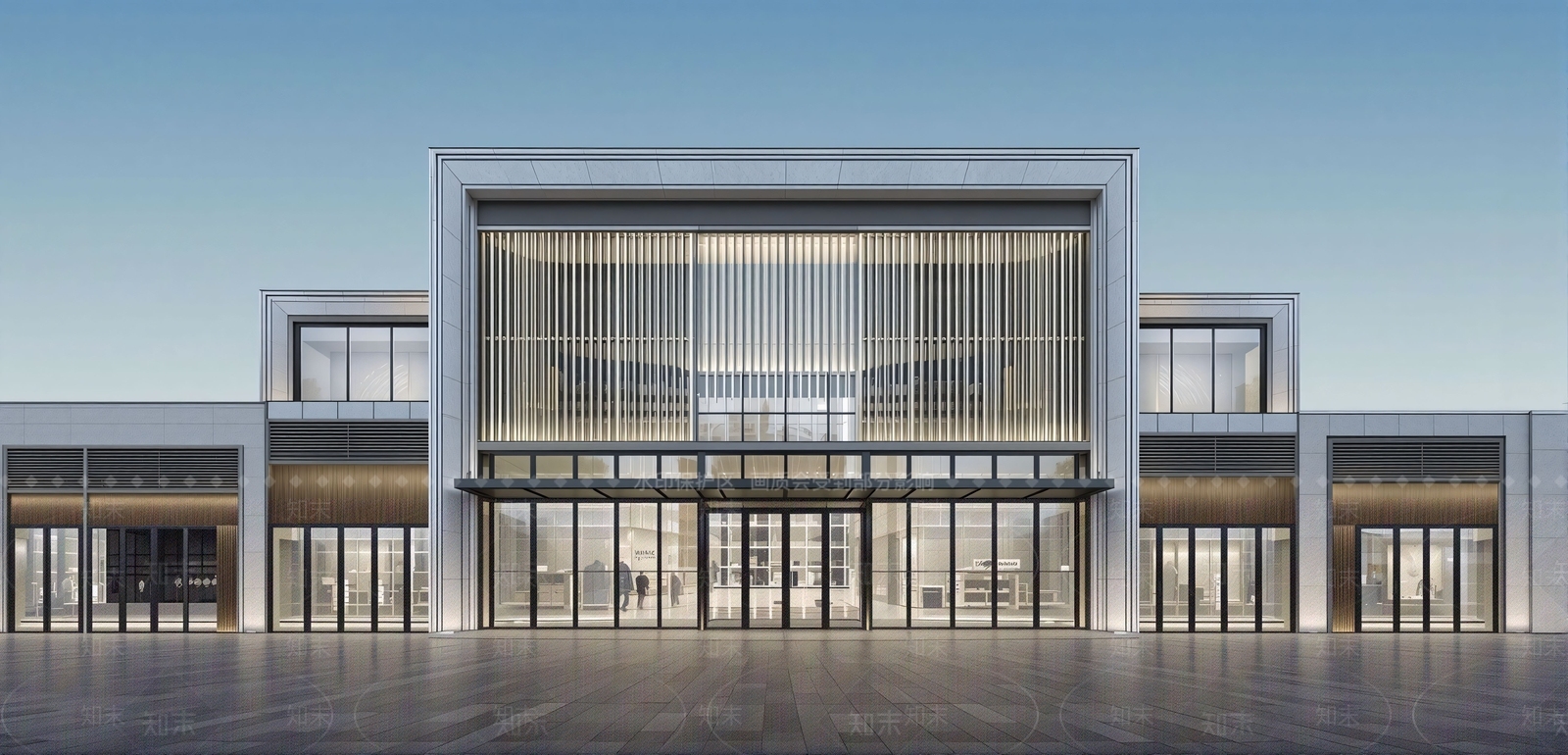 现代售楼处建筑SU模型下载【ID:1202203027】