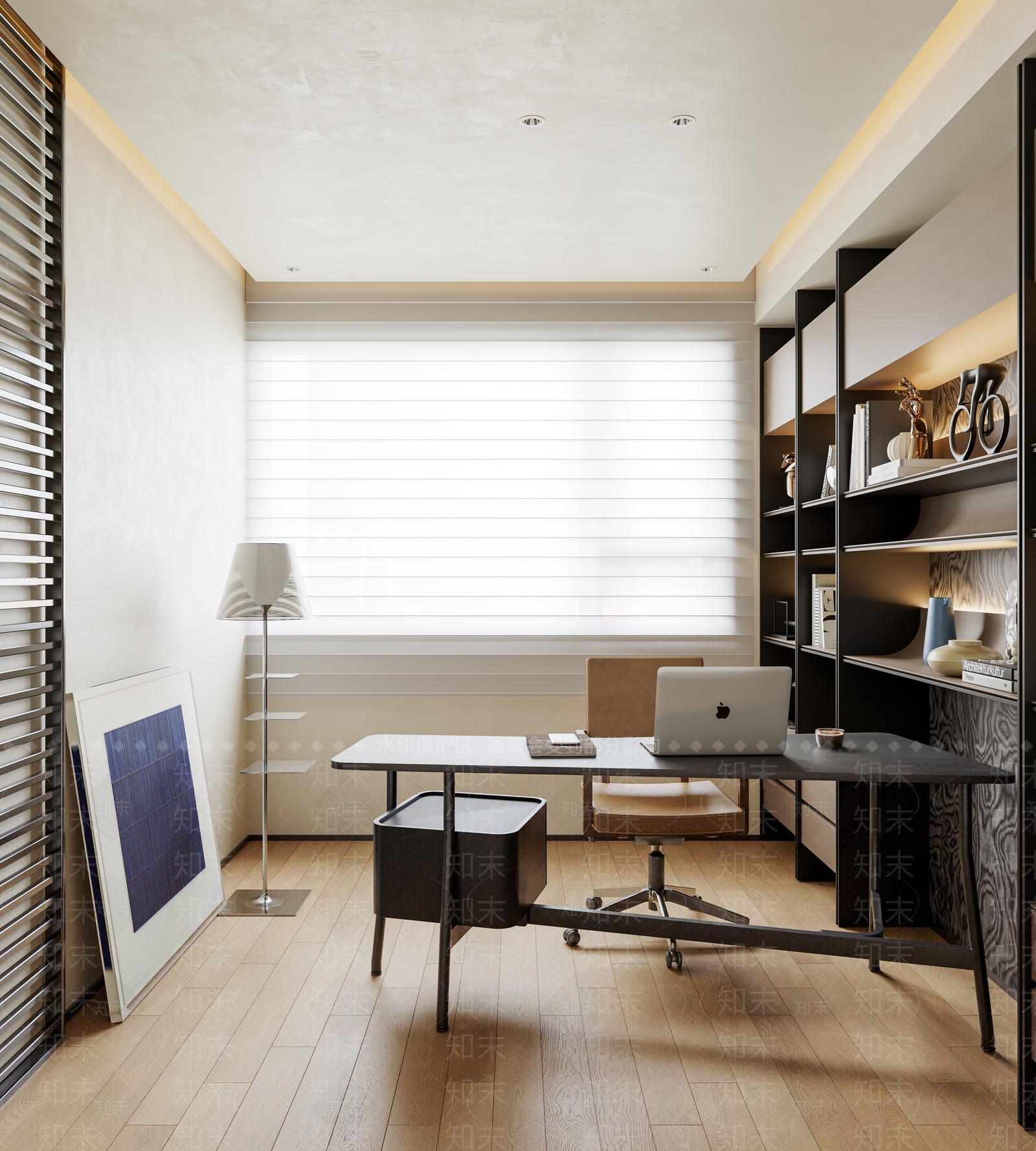 意式轻奢开放式书房3D模型下载【ID:1202576373】