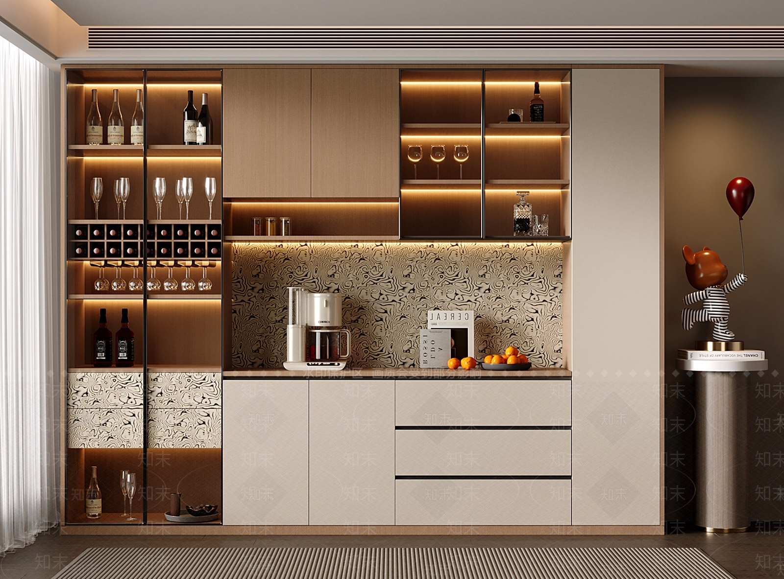 现代中古酒柜SU模型下载【ID:1202207561】