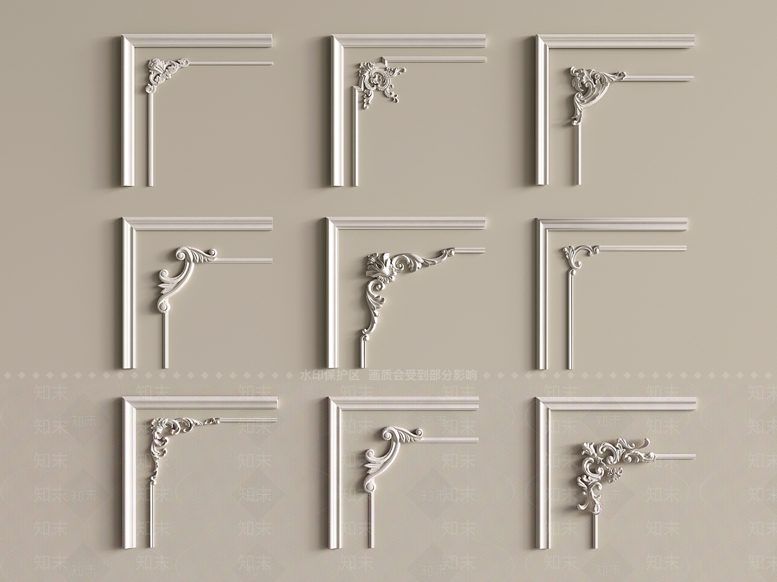 法式简欧线条3D模型下载【ID:1202208167】