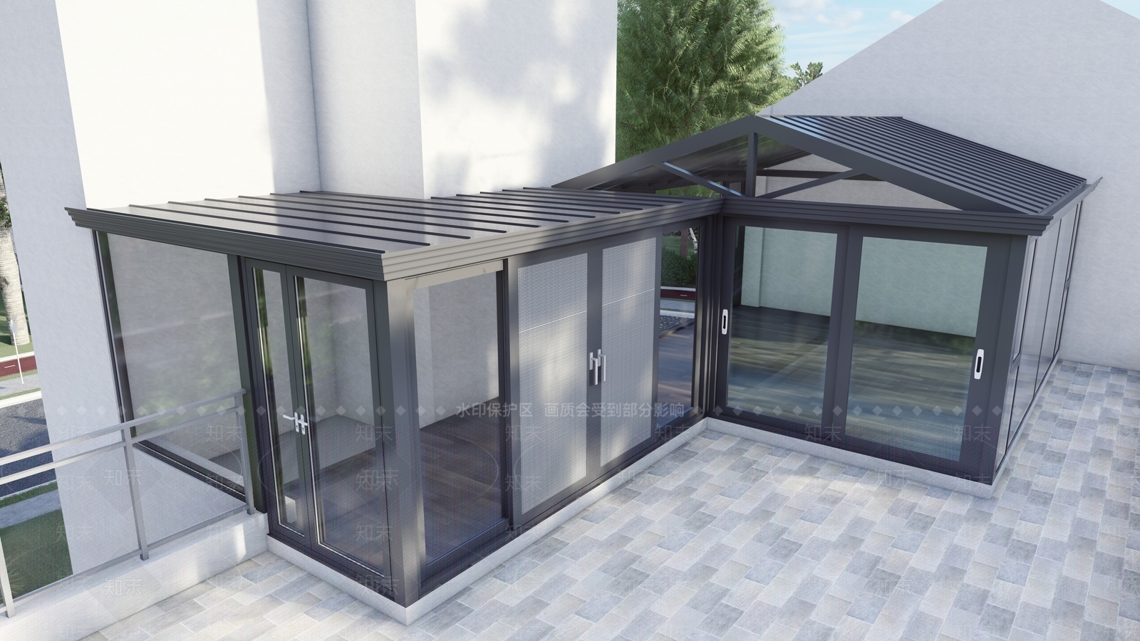 现代简约亭子SU模型下载【ID:1202209285】
