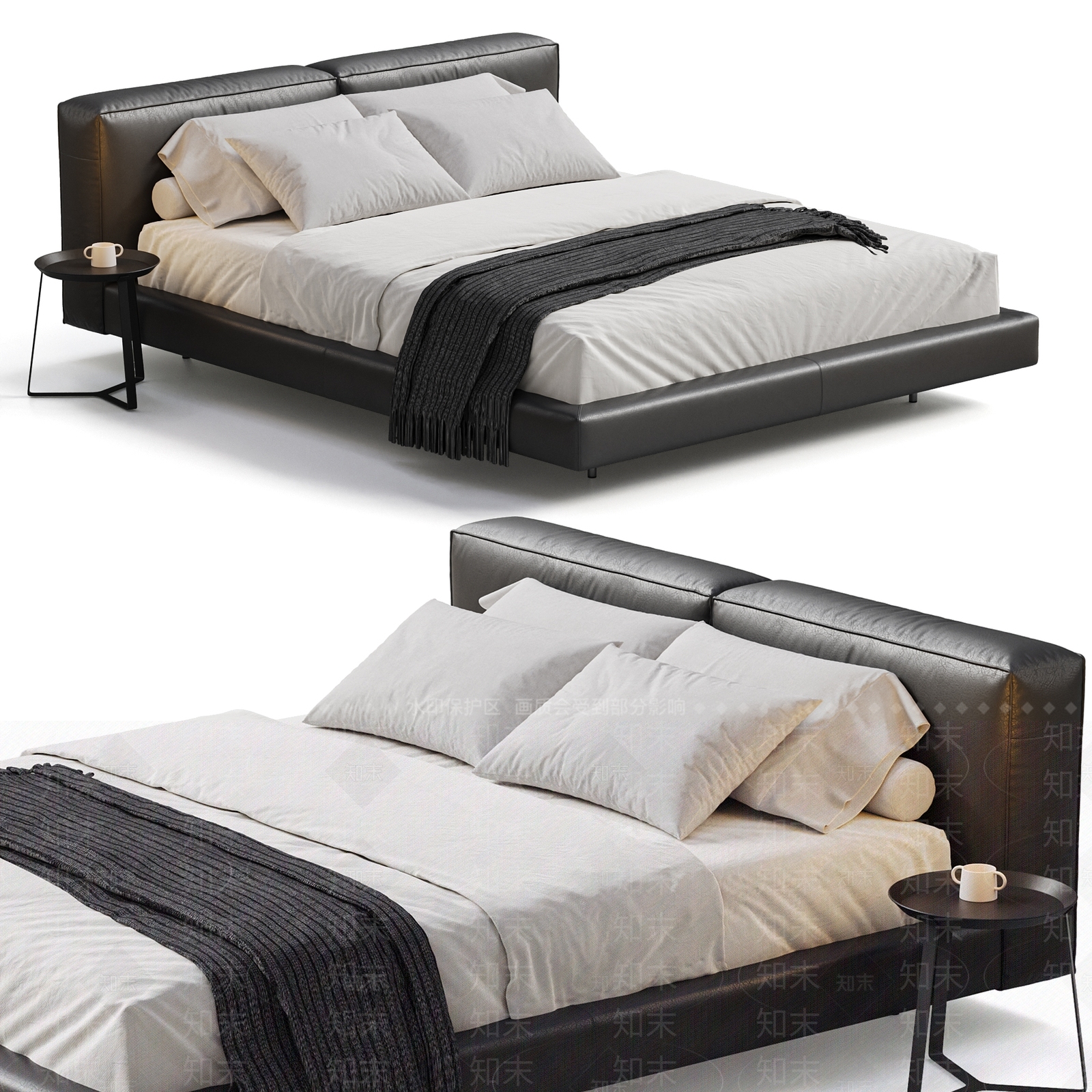 现代意式双人床3D模型下载【ID:1202210200】