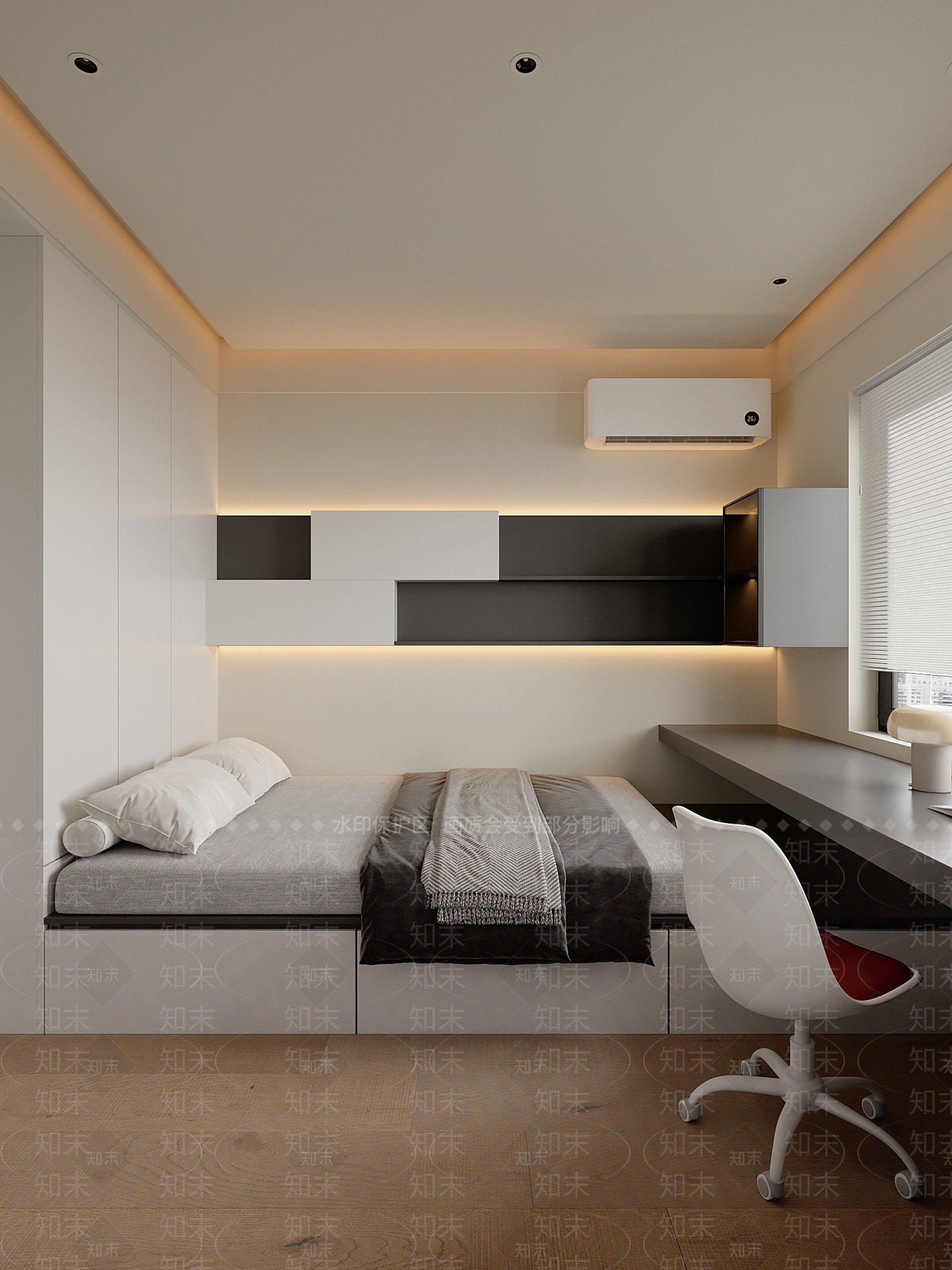极简意式榻榻米卧室3D模型下载【ID:1202214218】