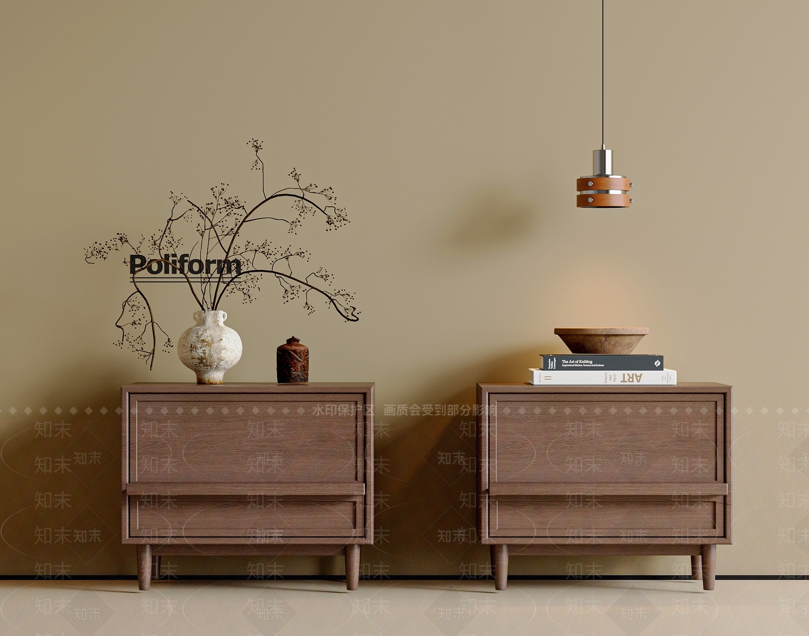 现代中古床头柜SU模型下载【ID:1202221242】