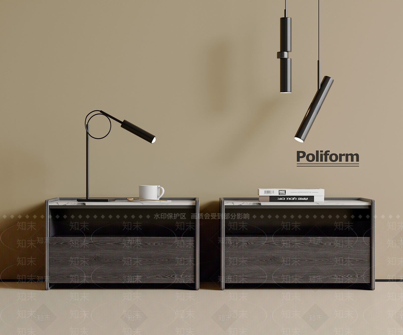 现代意式床头柜SU模型下载【ID:1202221690】