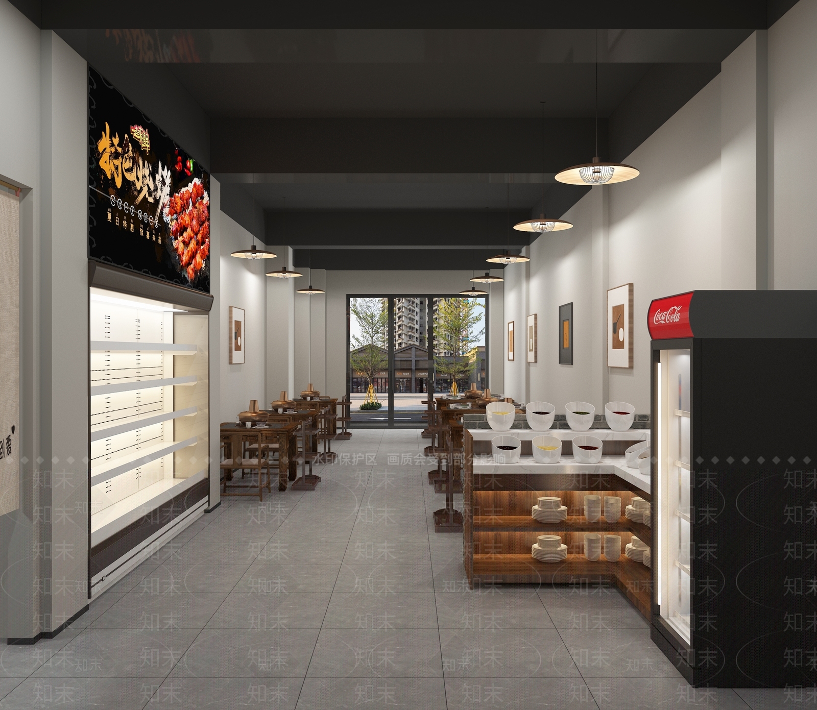 新中式中式火锅店3D模型下载【ID:1202222438】