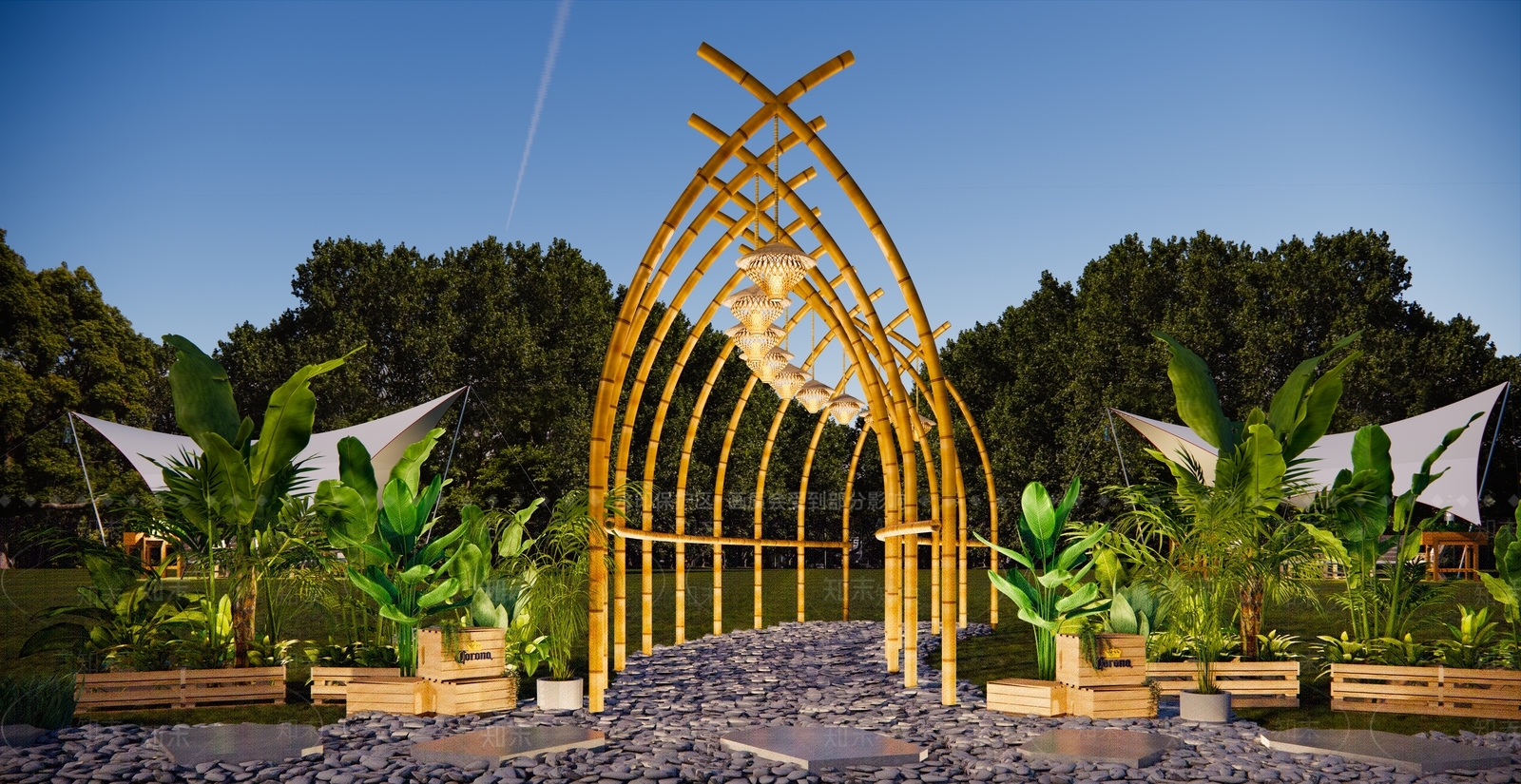 现代景观灯SU模型下载【ID:1202222673】