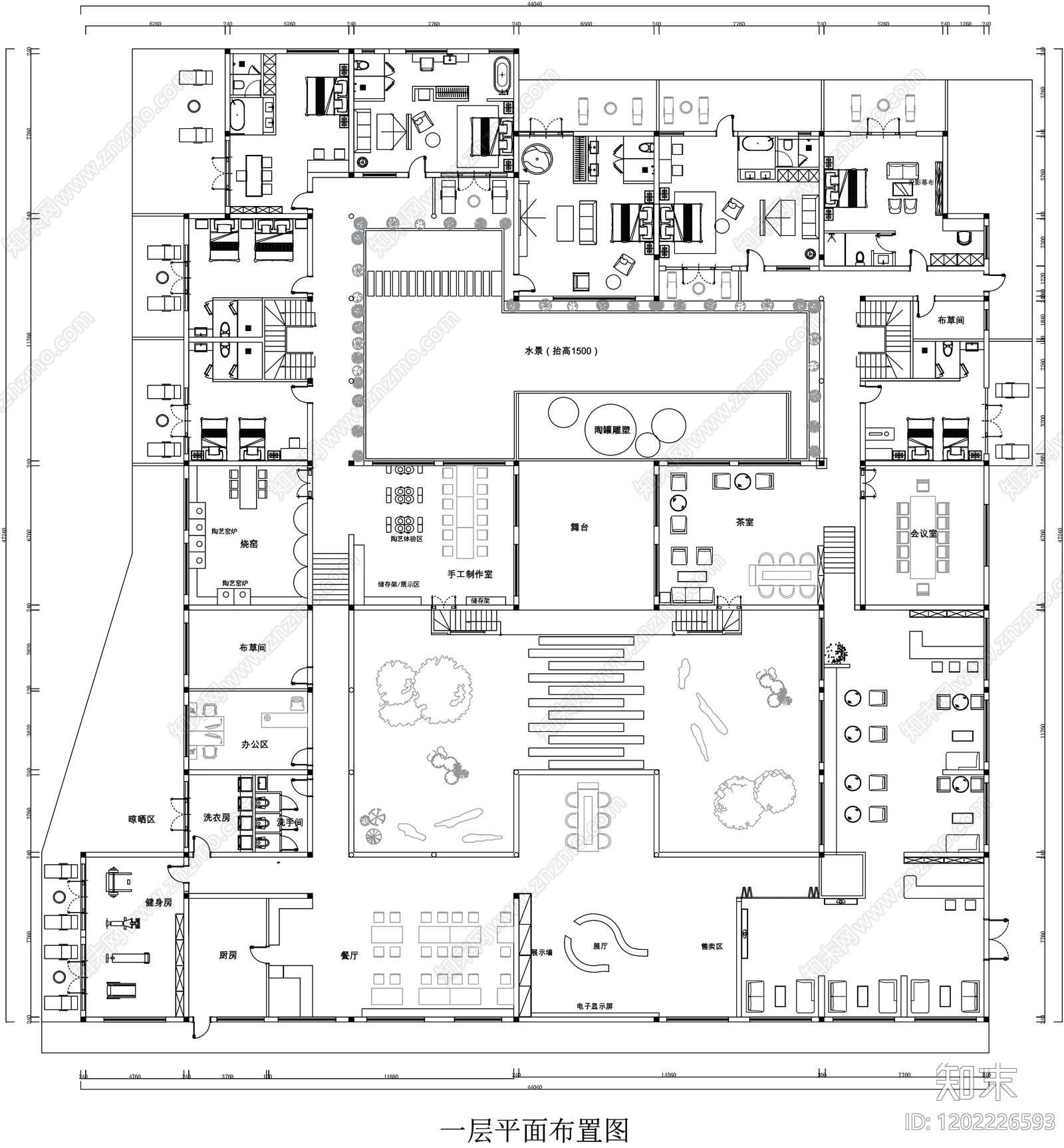 中式其他文化空间cad施工图下载【ID:1202226593】