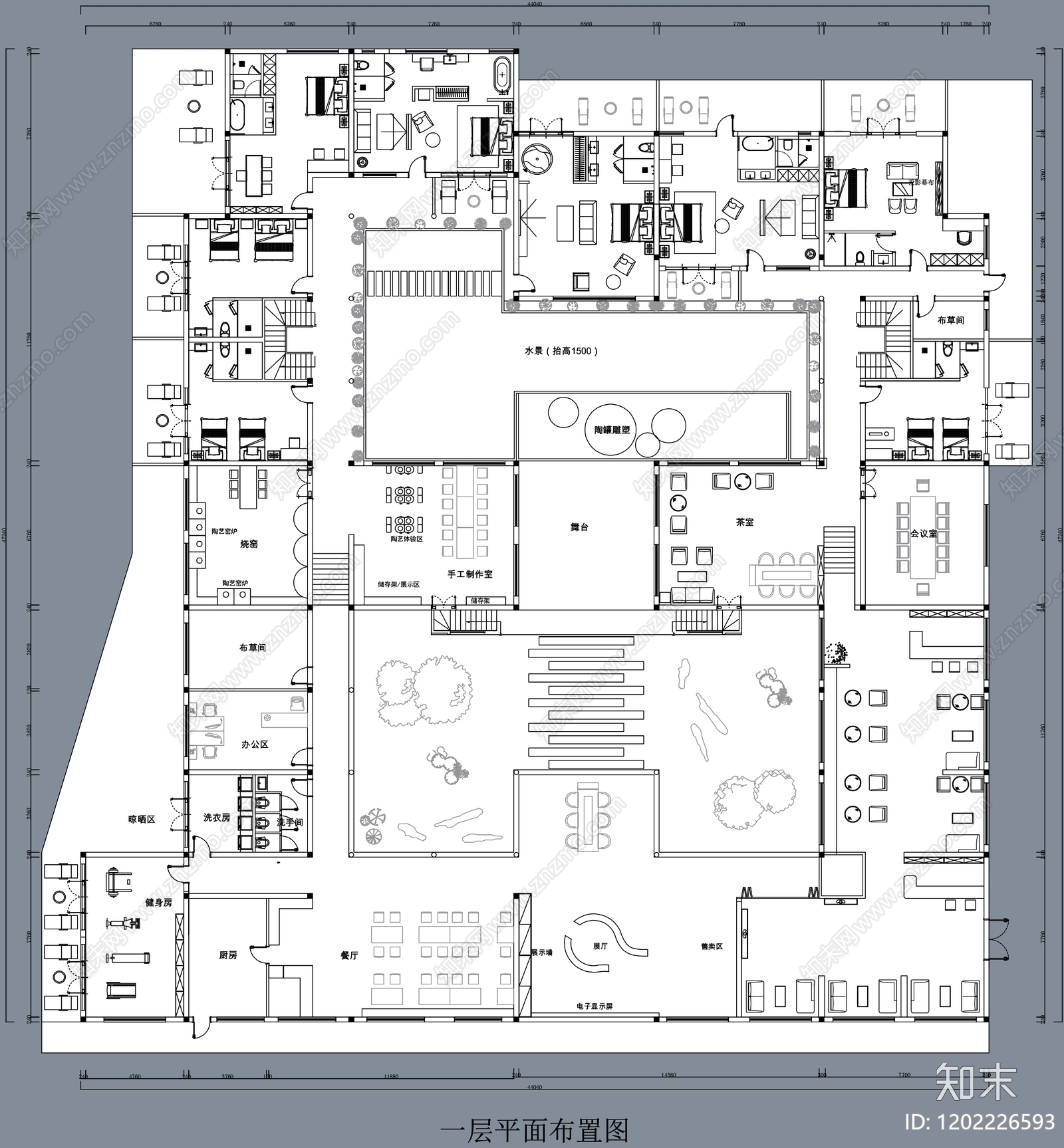 中式其他文化空间cad施工图下载【ID:1202226593】