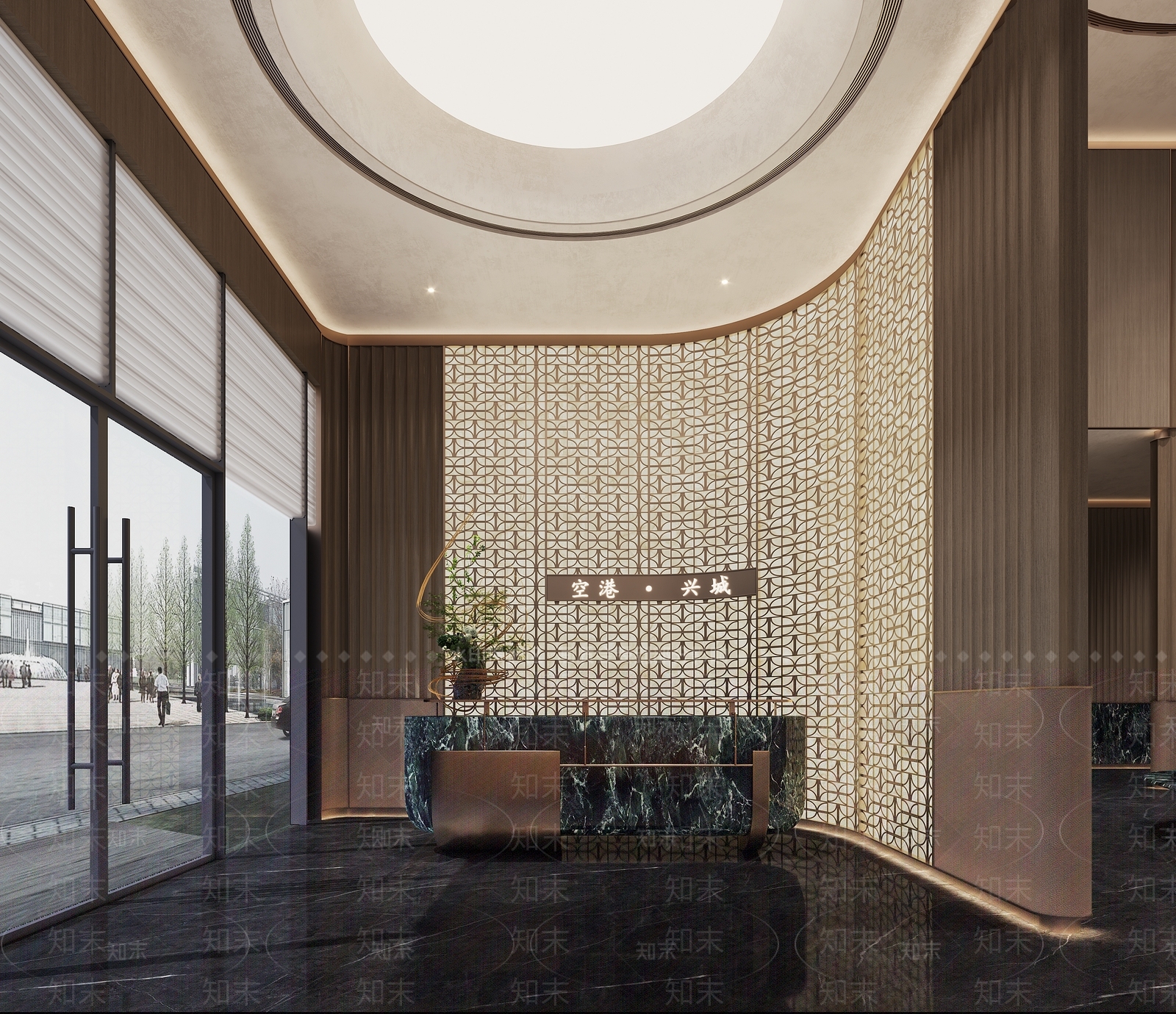 现代轻奢售楼处前台3D模型下载【ID:1202228273】