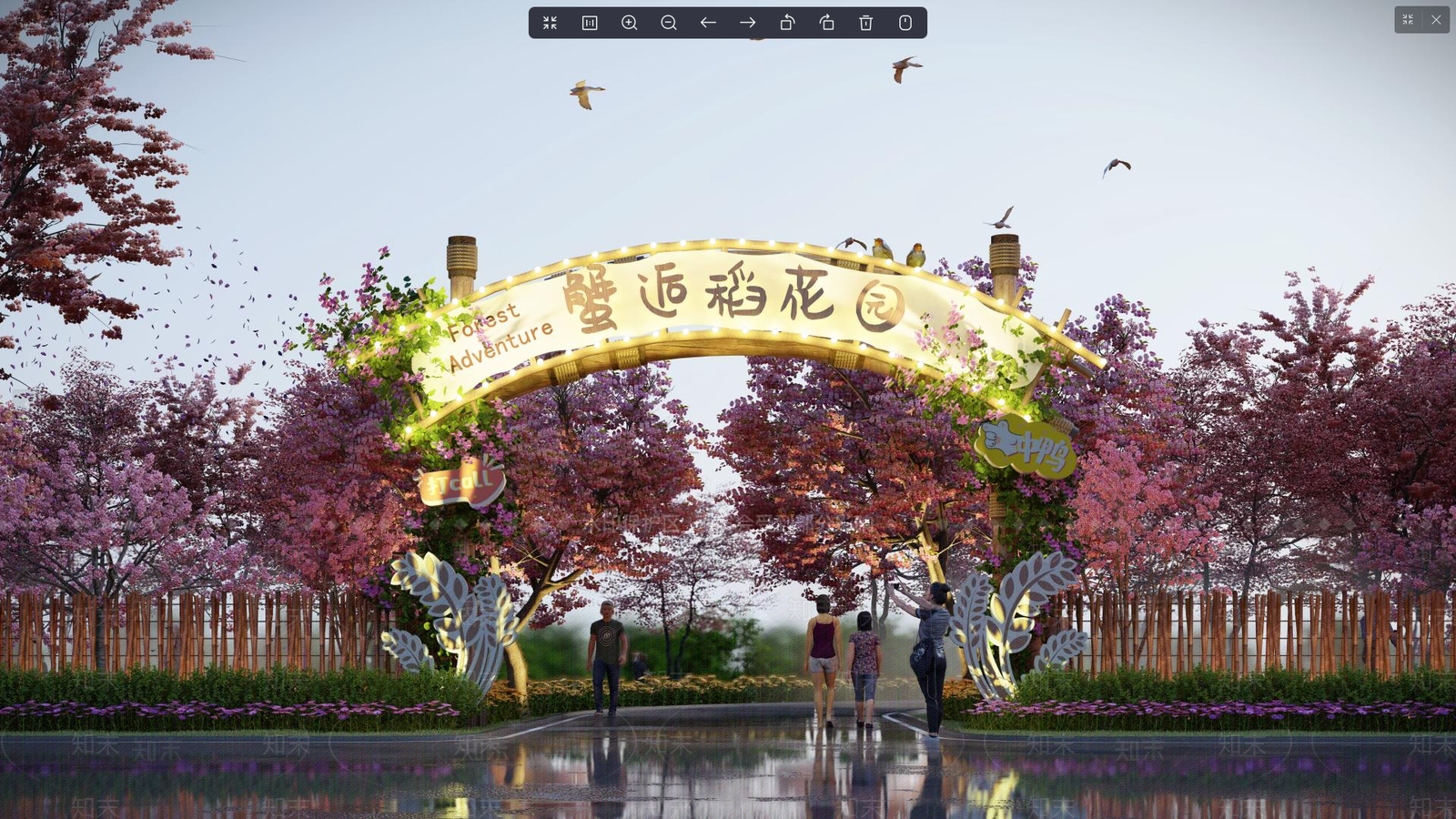 中式入口大门SU模型下载【ID:1202228323】