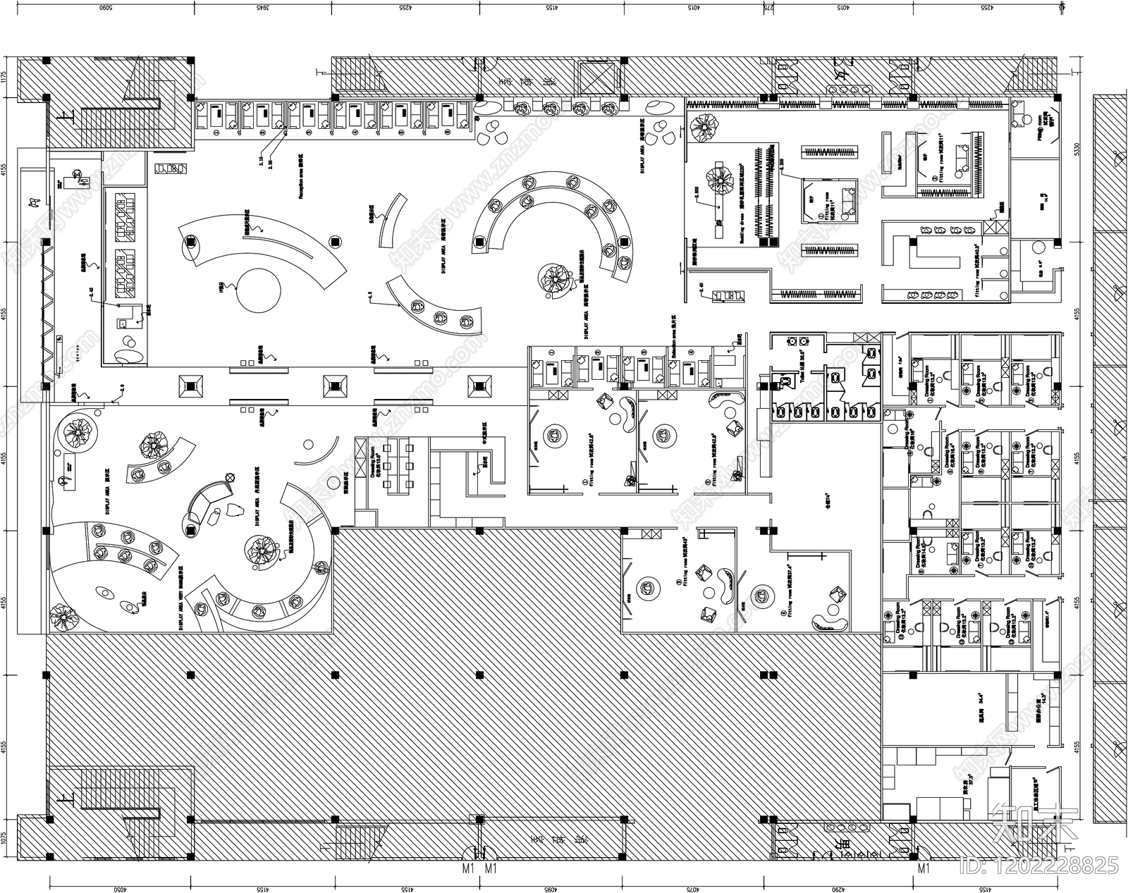 现代婚纱店施工图下载【ID:1202228825】