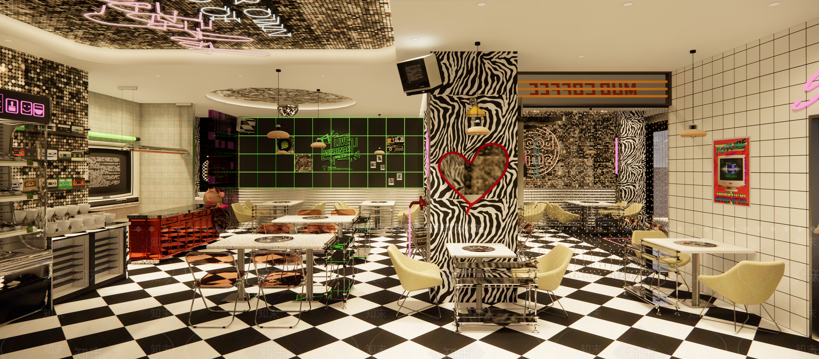 现代复古火锅店SU模型下载【ID:1202228737】