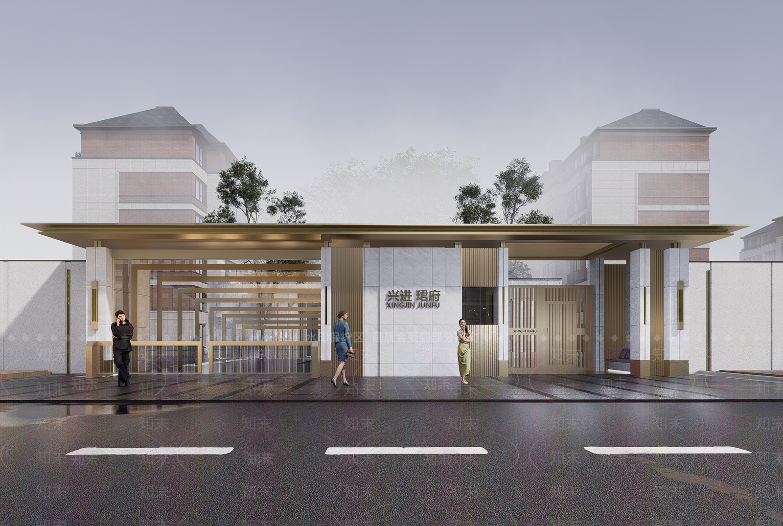 现代小区建筑SU模型下载【ID:1202334837】