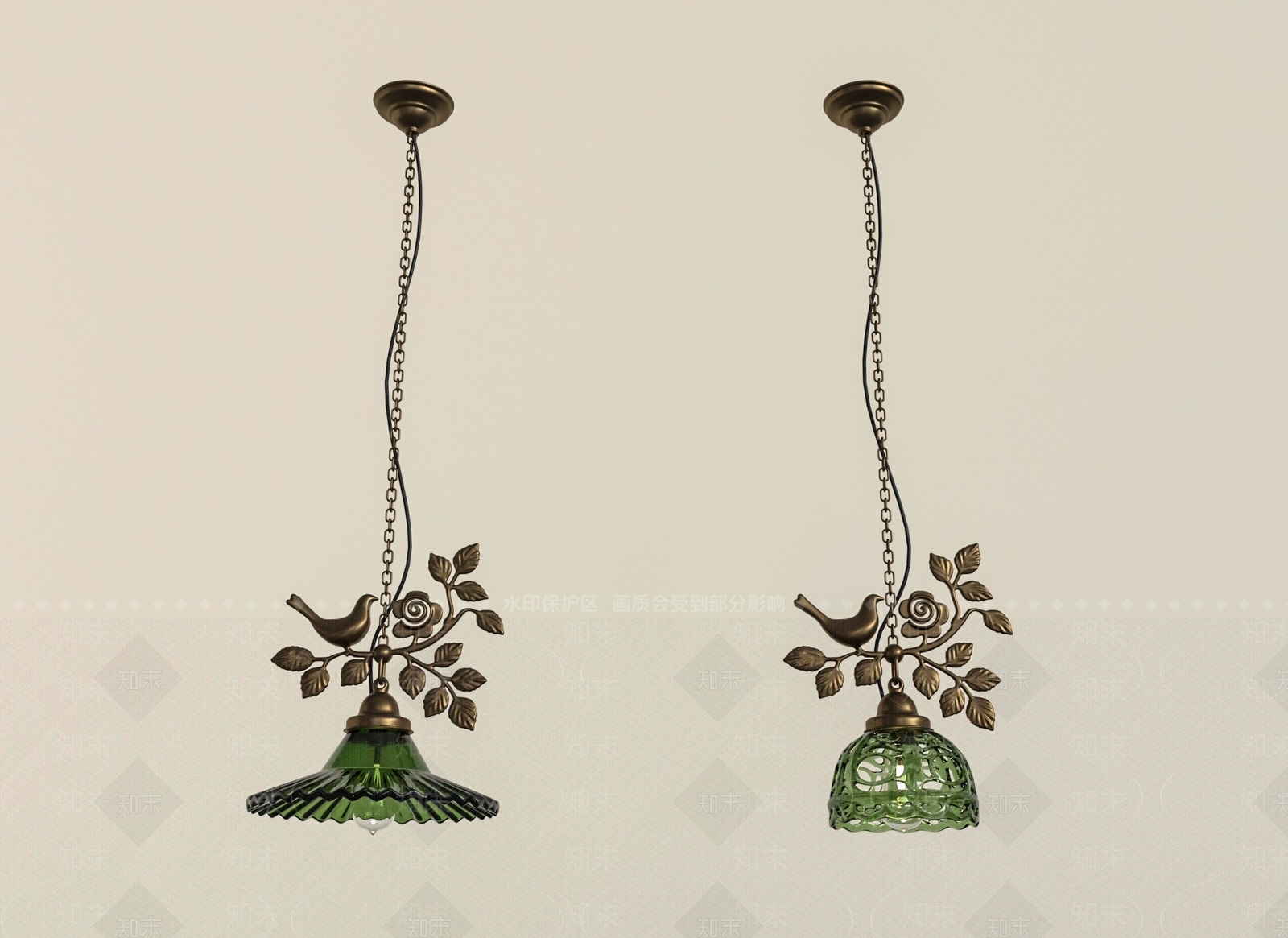 法式复古艺术吊灯SU模型下载【ID:1202237462】