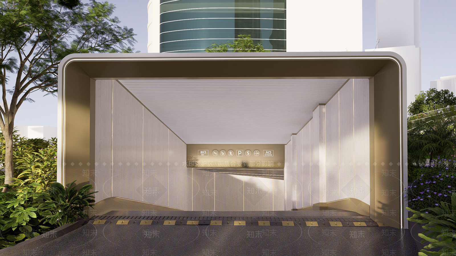 现代地下车库SU模型下载【ID:1202238538】