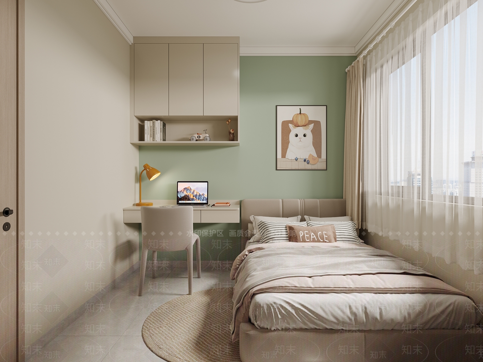 现代通用儿童房3D模型下载【ID:1202244906】