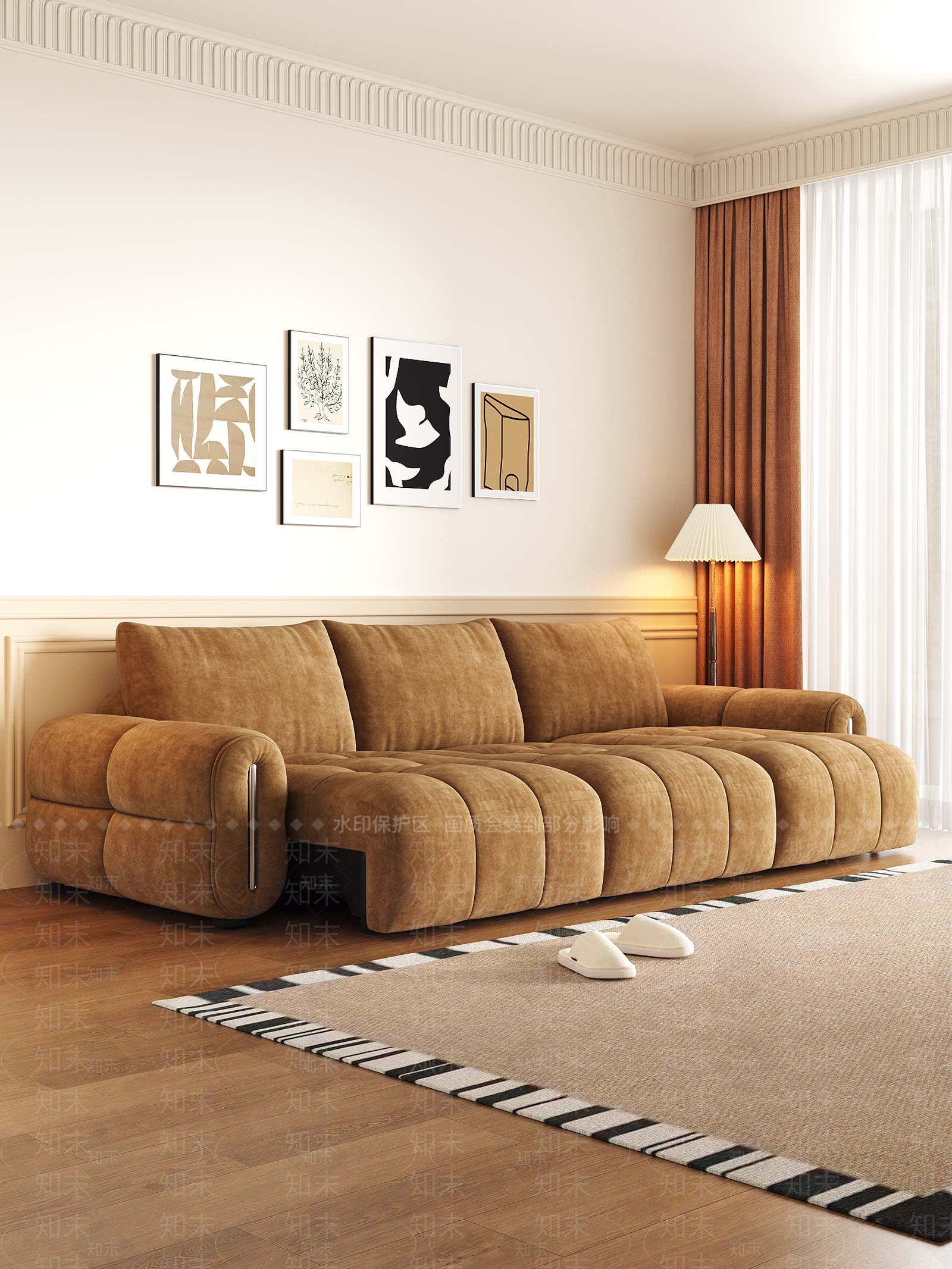 现代中古多人沙发3D模型下载【ID:1202245084】
