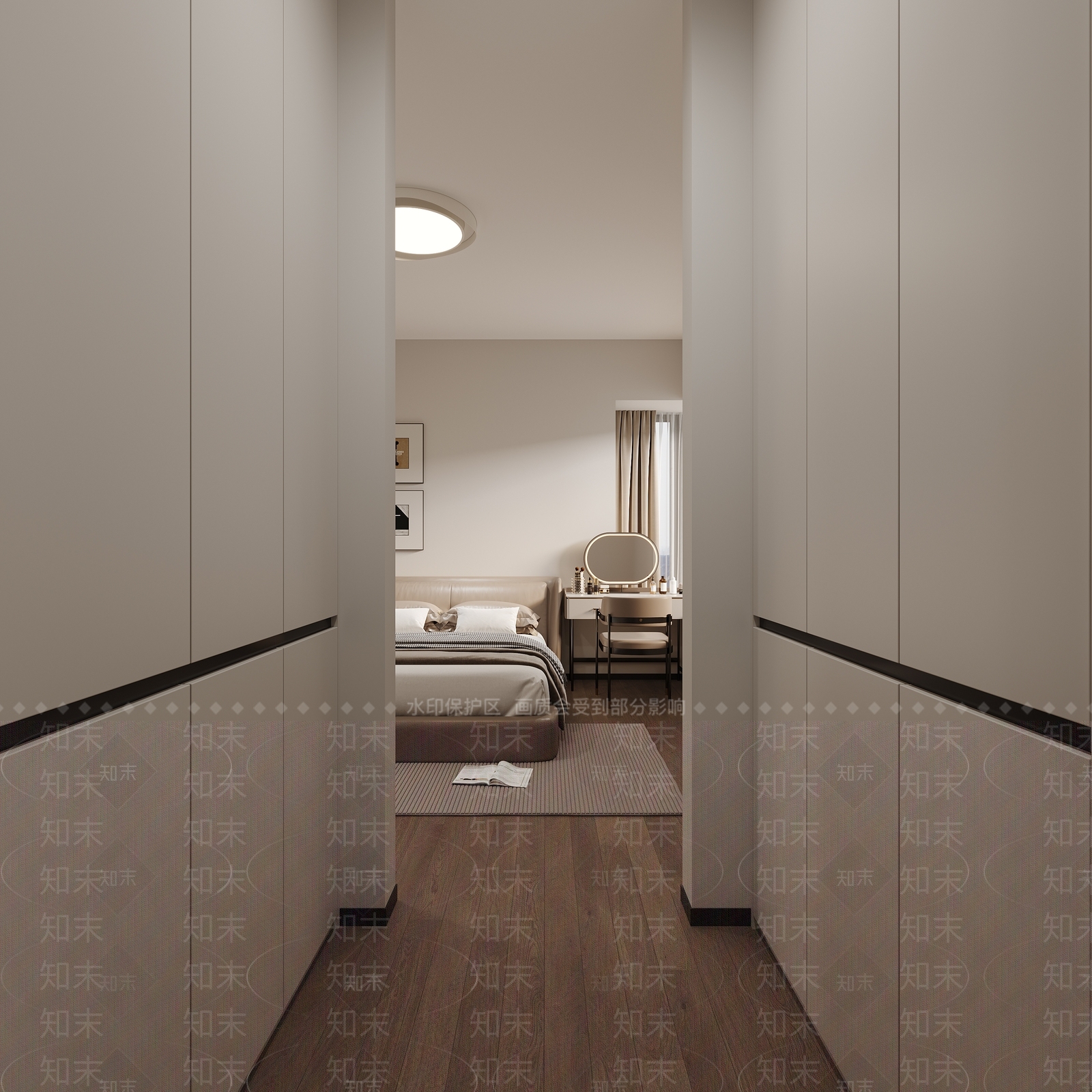 皮质双人床双人床3D模型下载【ID:1227437413】