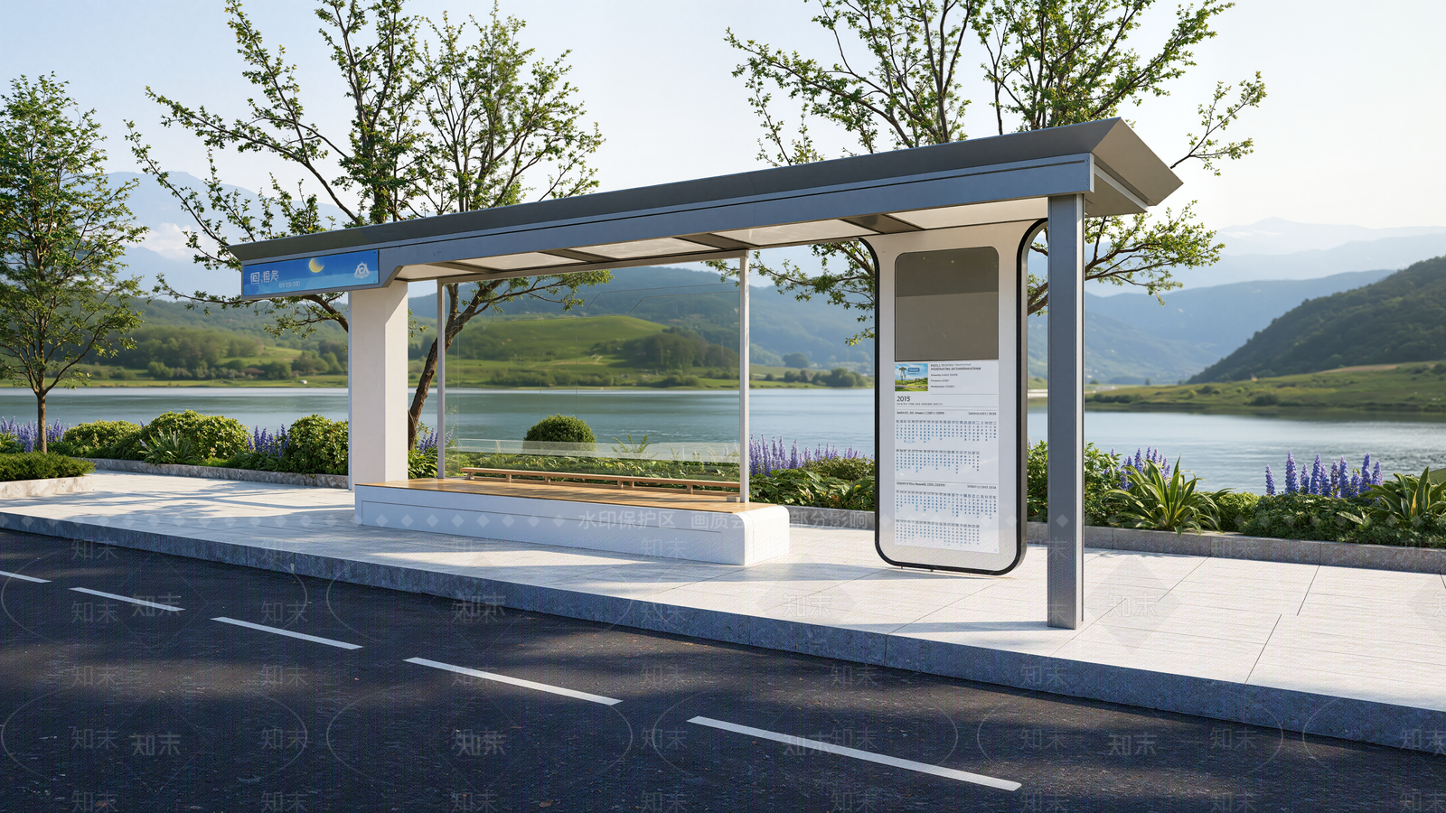 现代新中式公交站台SU模型下载【ID:1202252708】