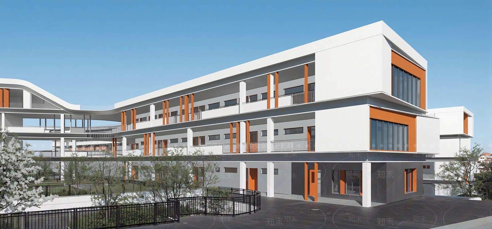 现代学校建筑SU模型下载【ID:1202255747】