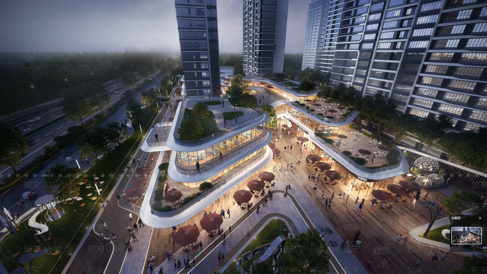 现代小区建筑SU模型下载【ID:1202255984】