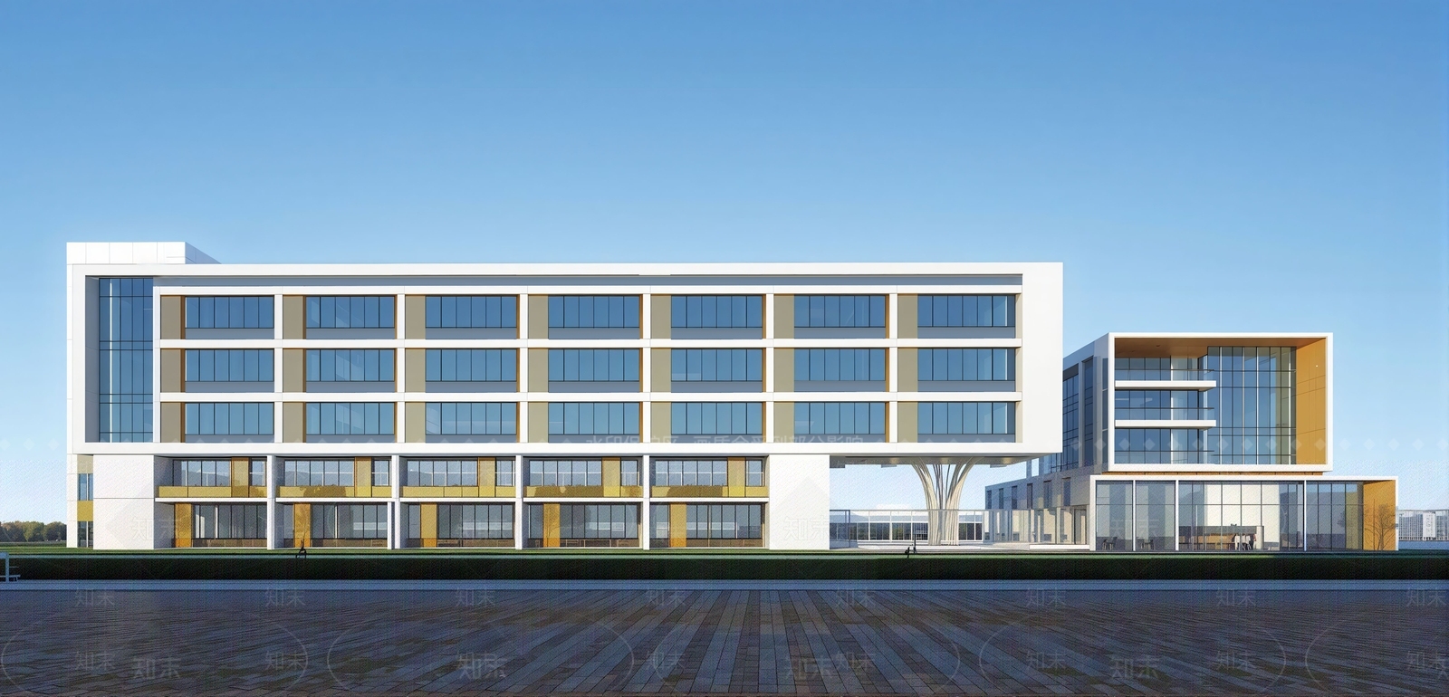 现代学校建筑SU模型下载【ID:1202256143】