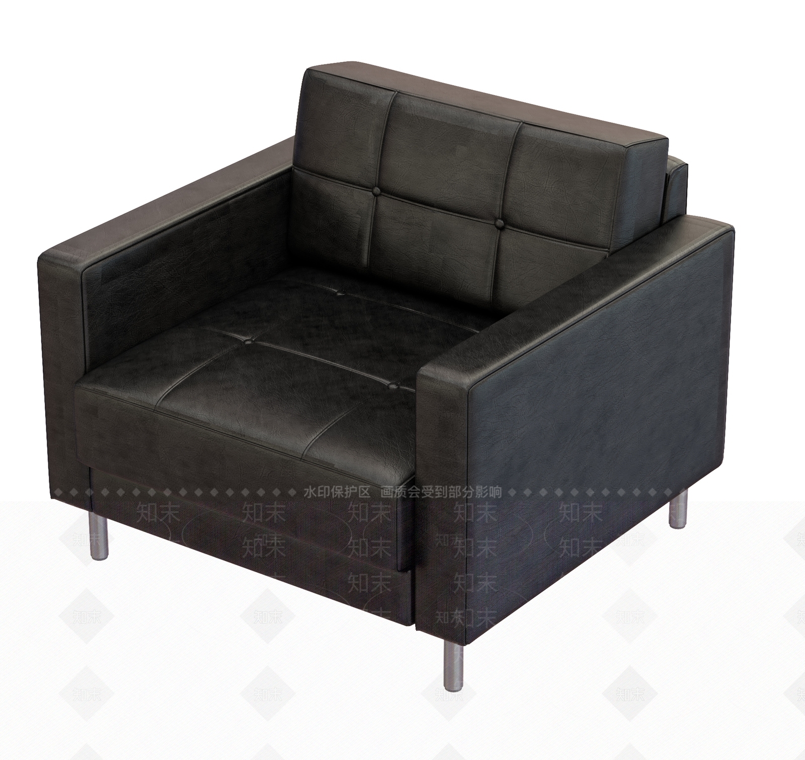 现代单人沙发SU模型下载【ID:1202258213】
