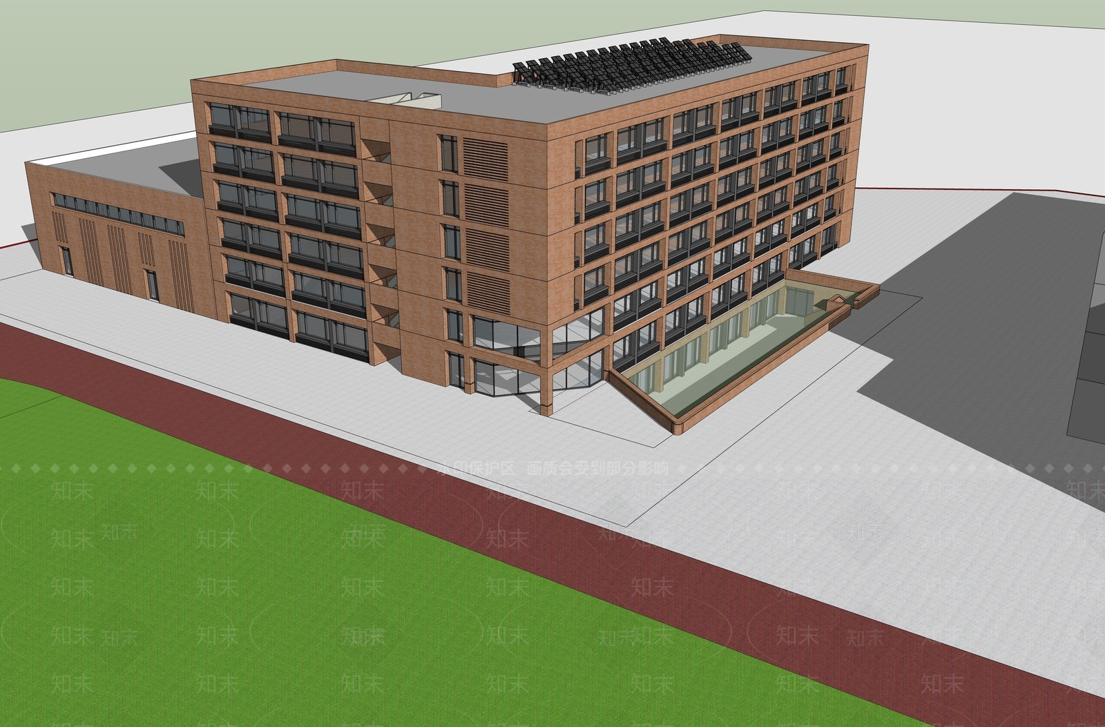 现代学校建筑SU模型下载【ID:1204228083】