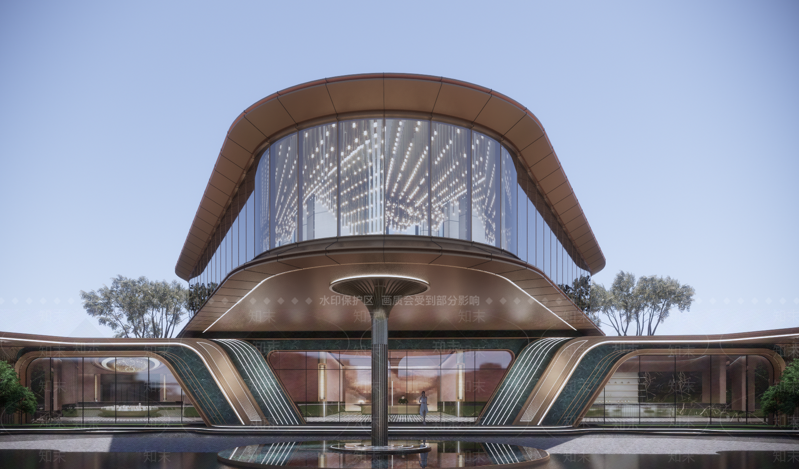 现代轻奢售楼处建筑SU模型下载【ID:1202404134】