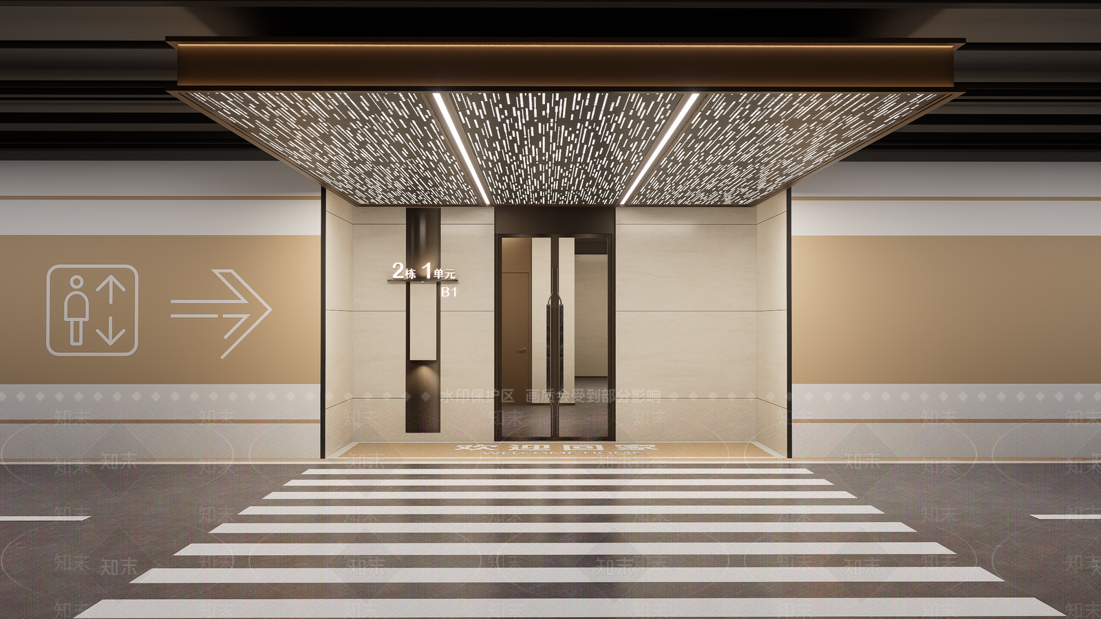 现代地下车库SU模型下载【ID:1202489339】