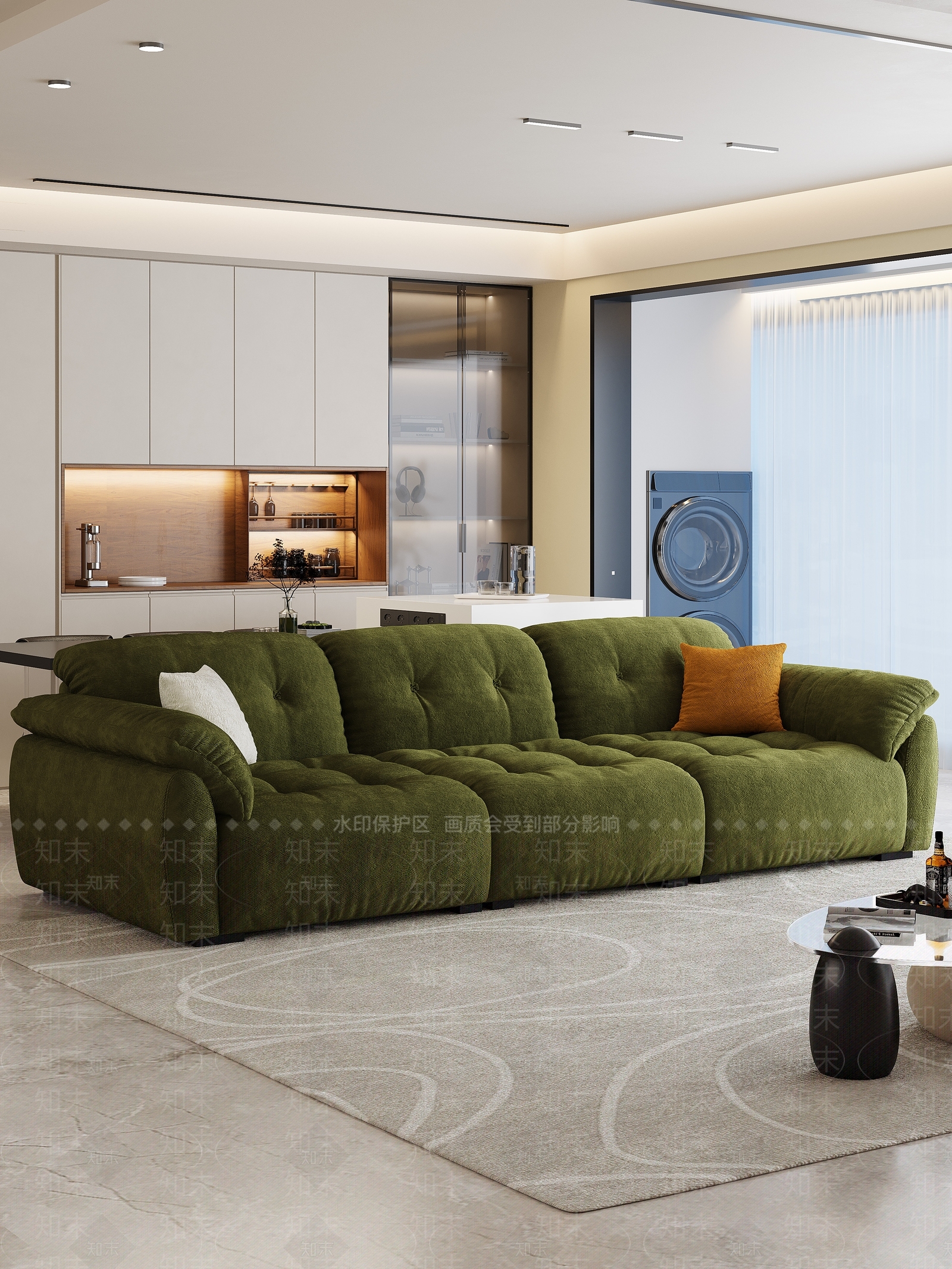 现代轻奢多人沙发3D模型下载【ID:1202602279】