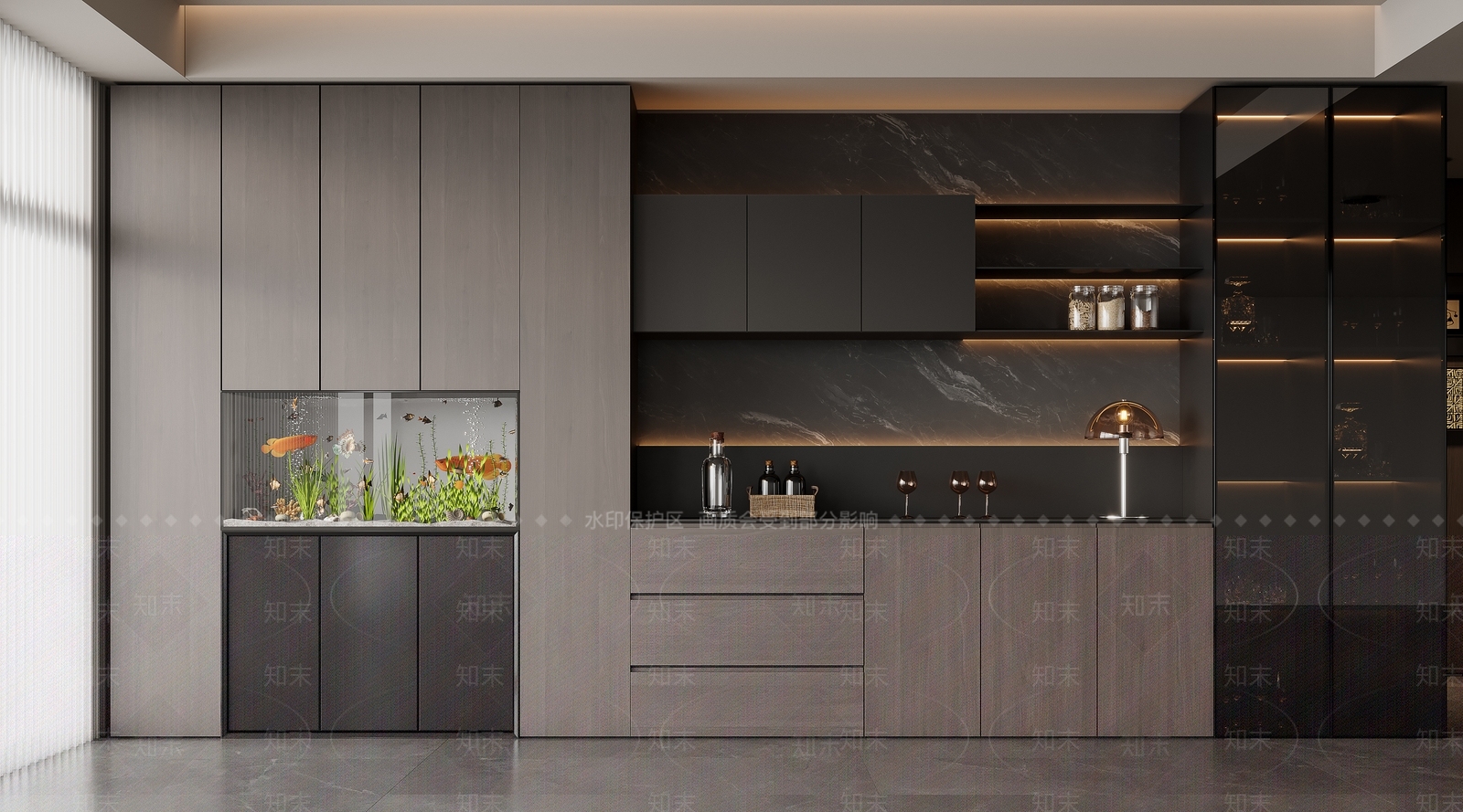 现代意式酒柜3D模型下载【ID:1202268270】