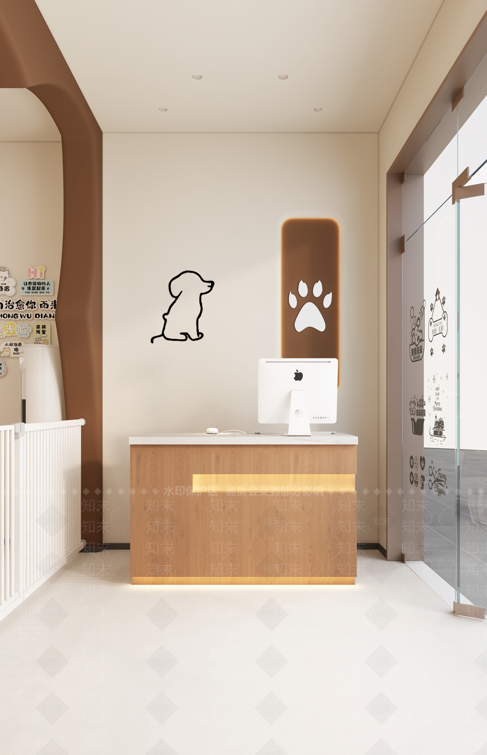 现代奶油宠物店3D模型下载【ID:1202272744】