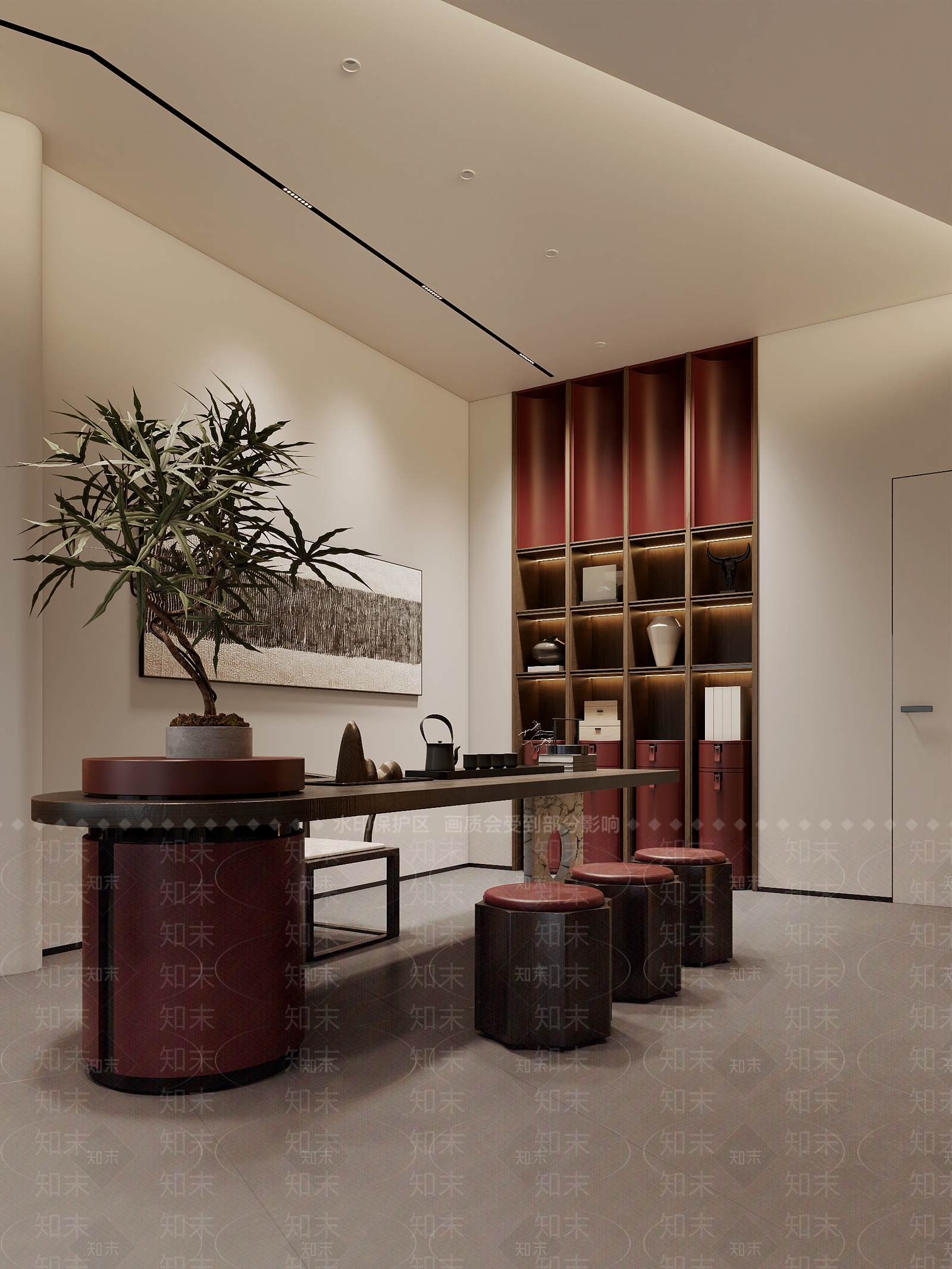 新中式中式茶室3D模型下载【ID:1202272891】