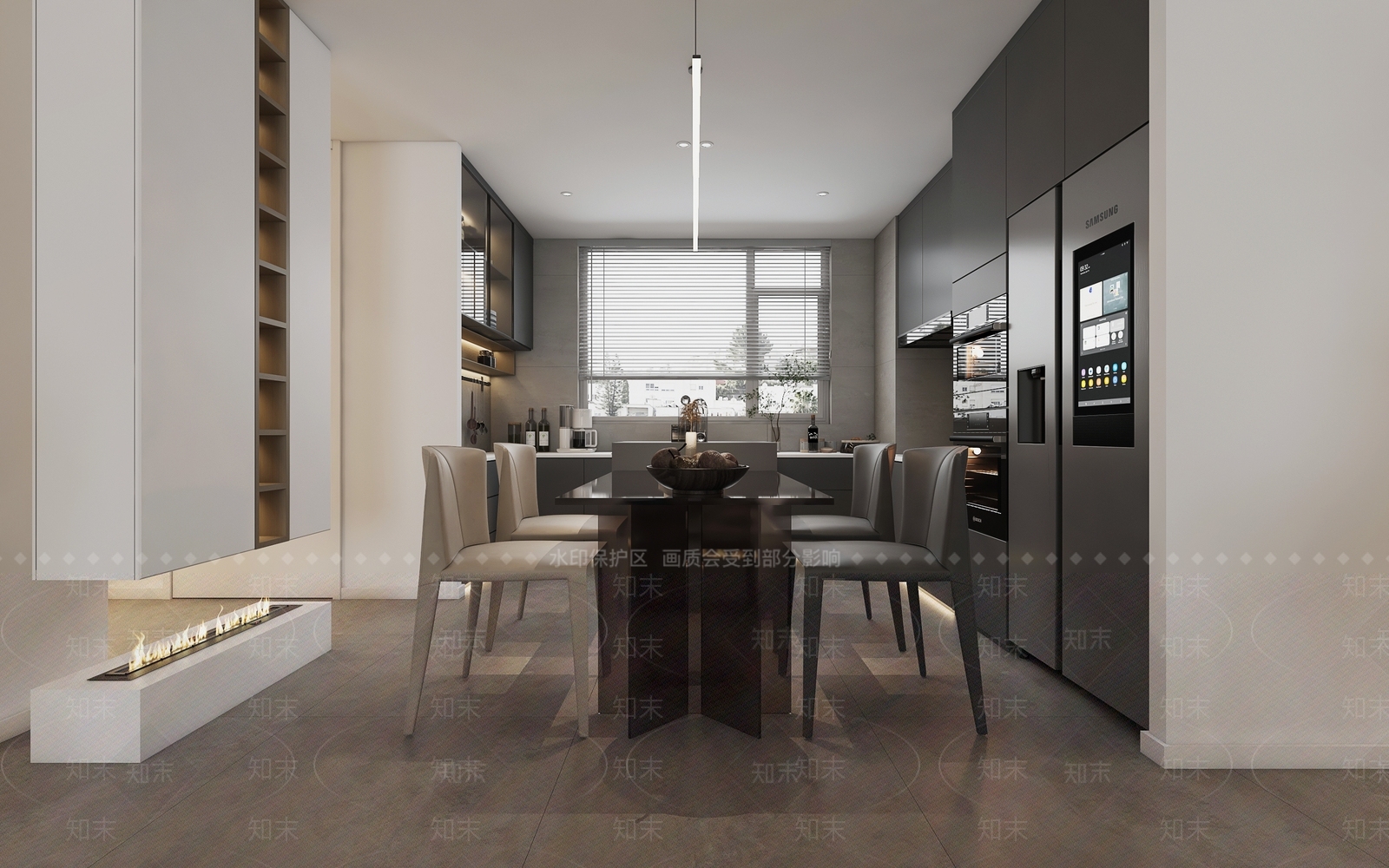 现代意式家居餐厅3D模型下载【ID:1202273401】