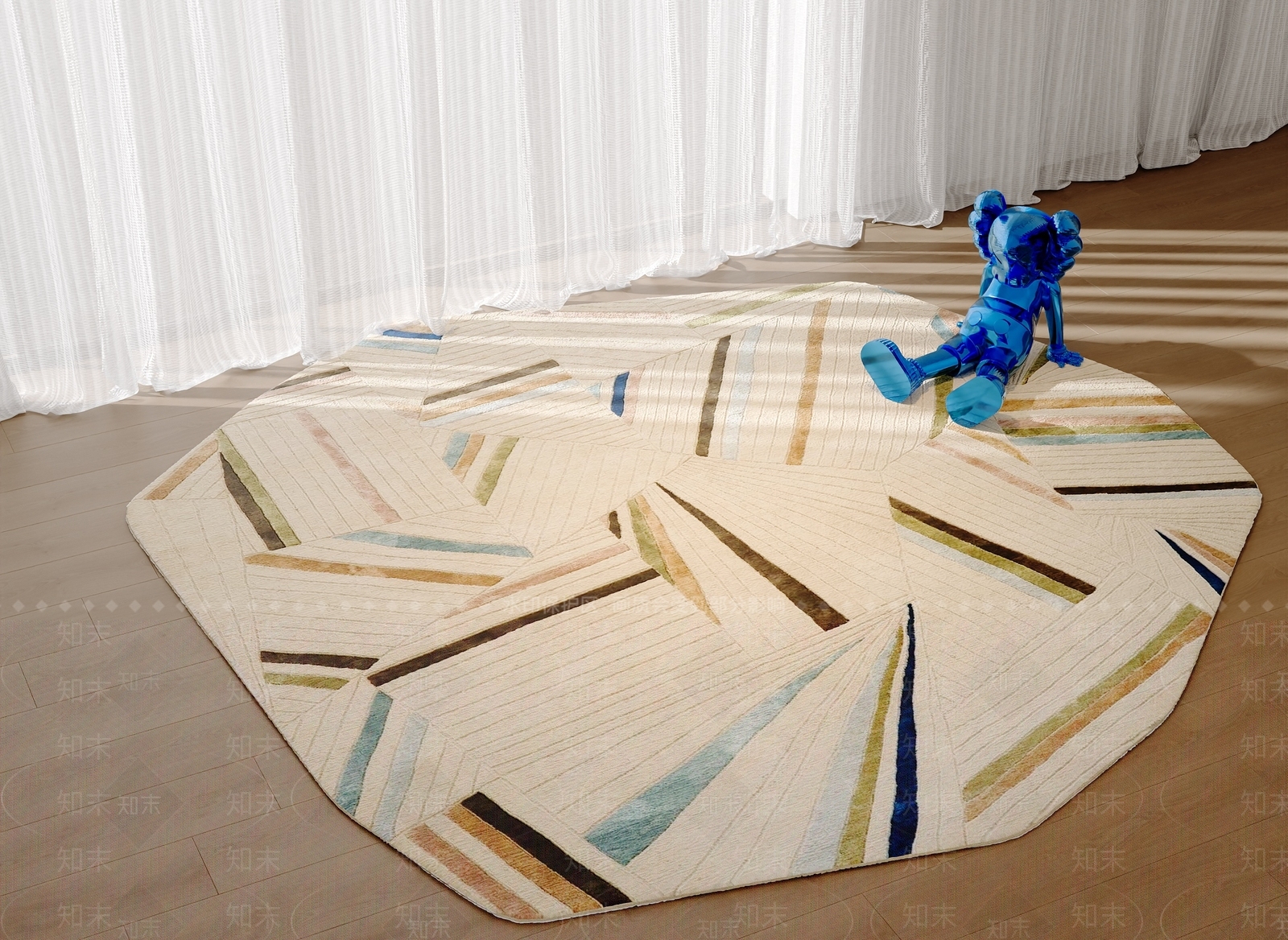 现代法式异形地毯3D模型下载【ID:1202277253】