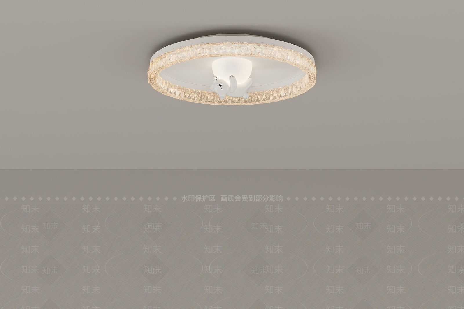 现代奶油吸顶灯3D模型下载【ID:1202650433】