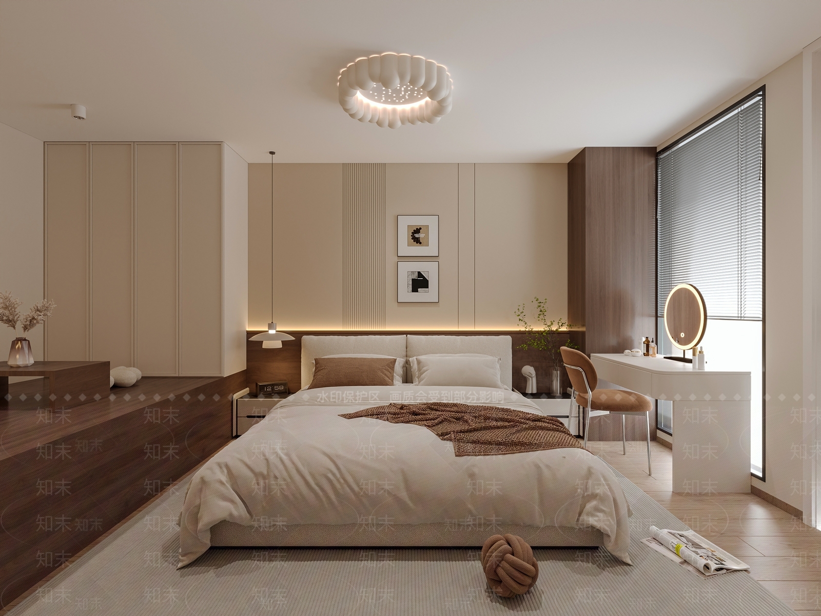 白色梳妆台梳妆台3D模型下载【ID:1227489930】