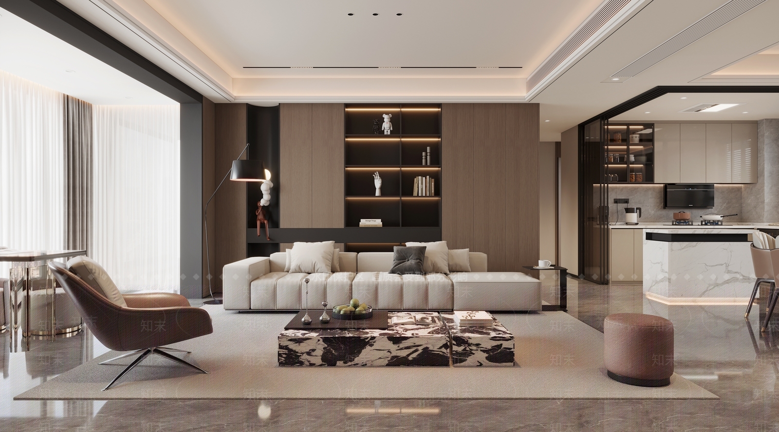 现代意式客餐厅3D模型下载【ID:1202284275】