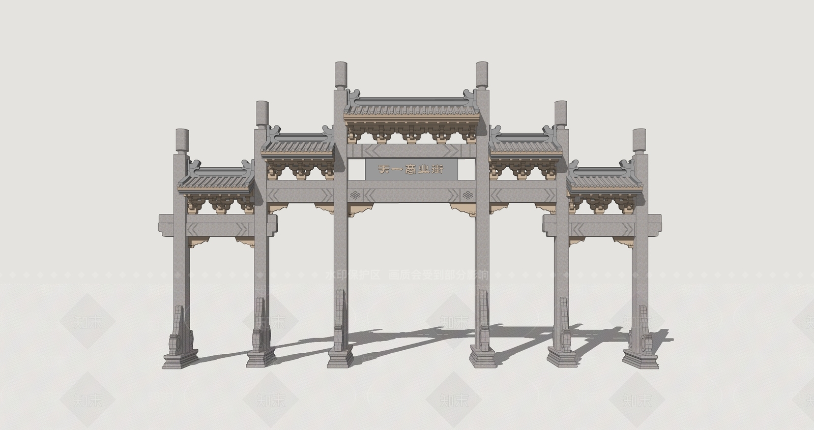 中式牌坊牌楼SU模型下载【ID:1202283713】