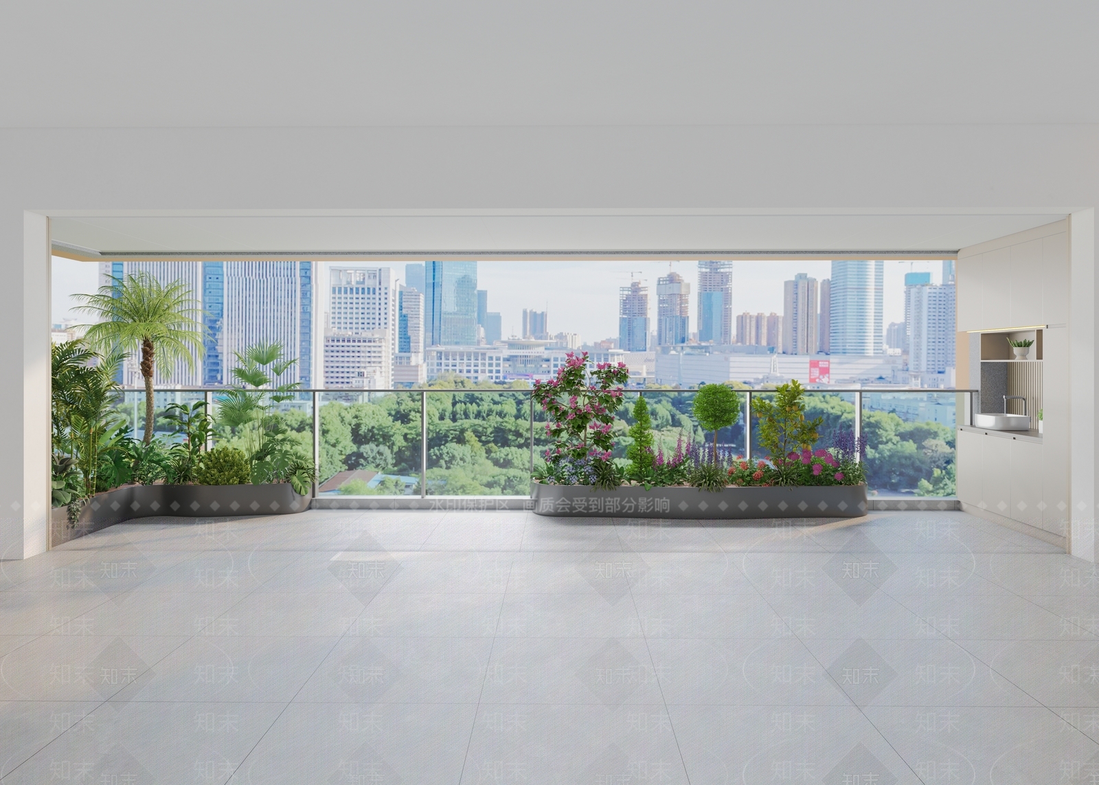 现代原木家居阳台SU模型下载【ID:1202289594】
