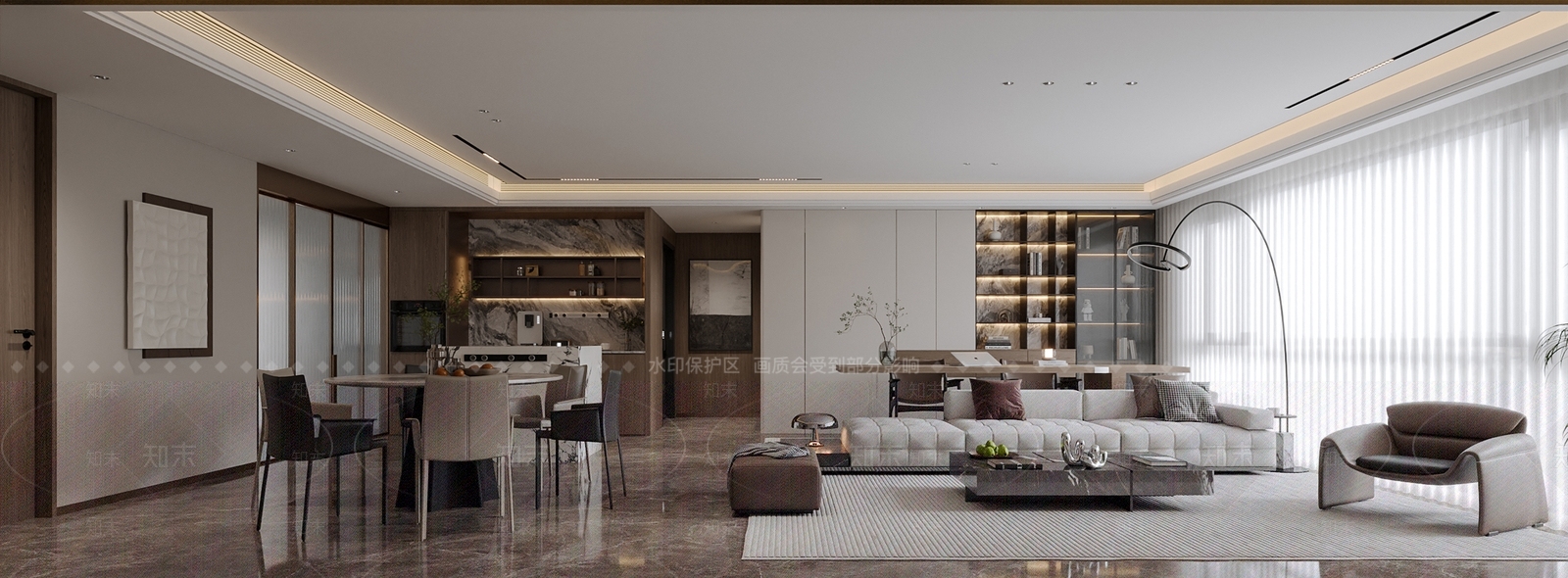 现代家居客厅3D模型下载【ID:1202284861】