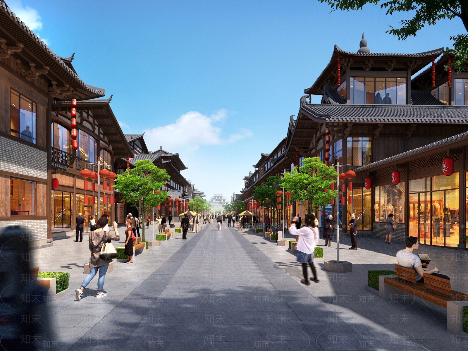 中式中古古建筑SU模型下载【ID:1202285458】