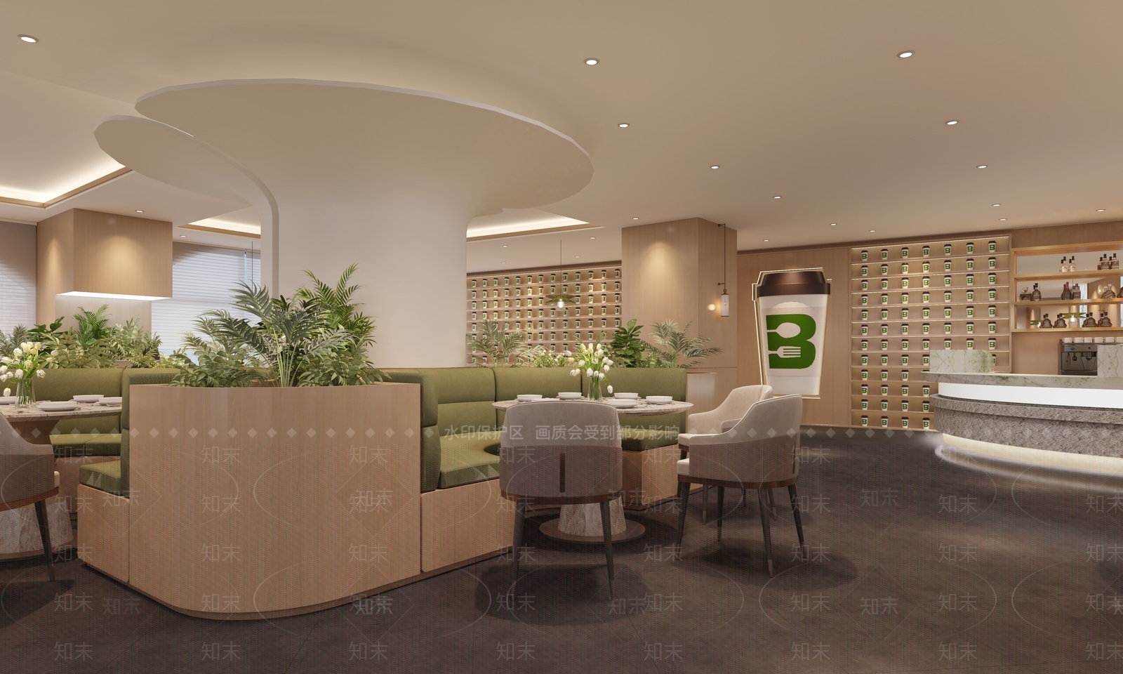 现代酒店餐厅3D模型下载【ID:1221950415】